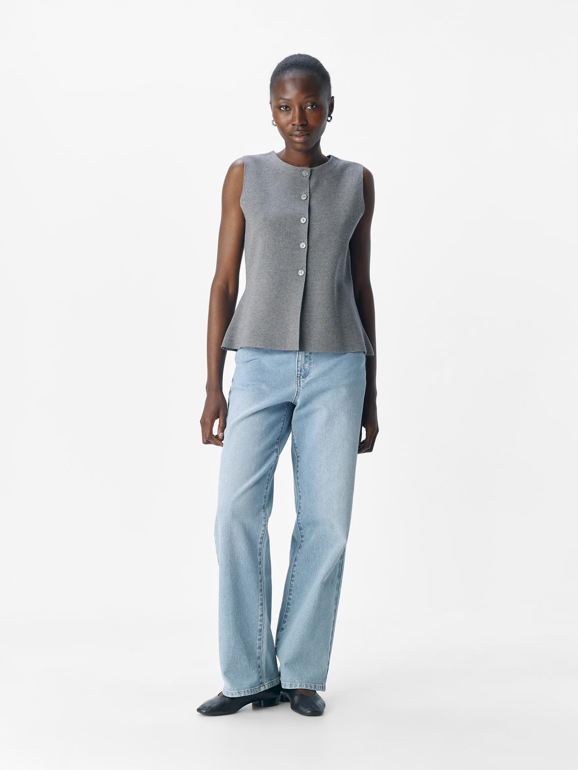 Objreynard Re Knit Vest Div Mellomgrå