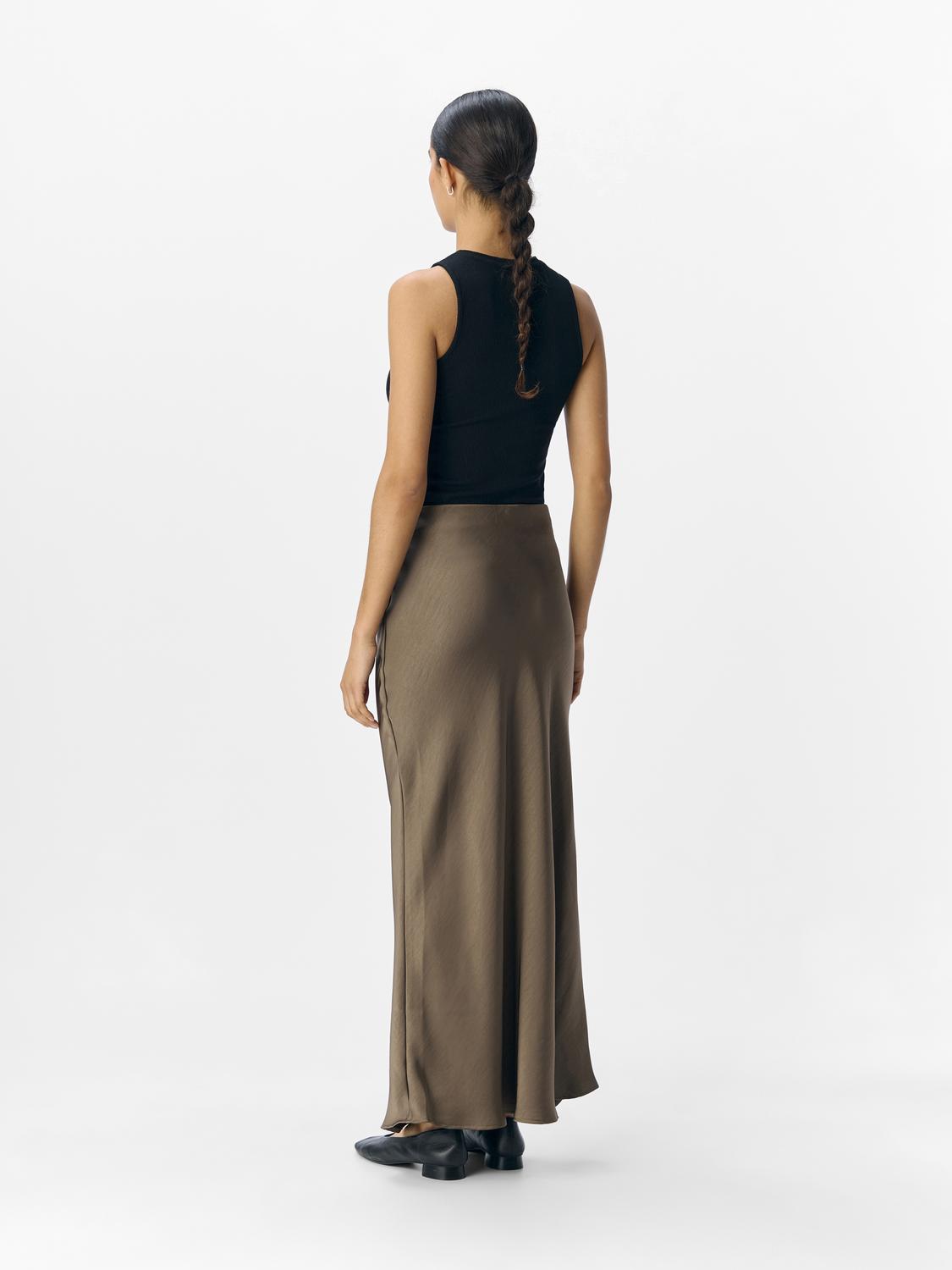 Objchilli Mw Long Skirt Noos Mellomgrå