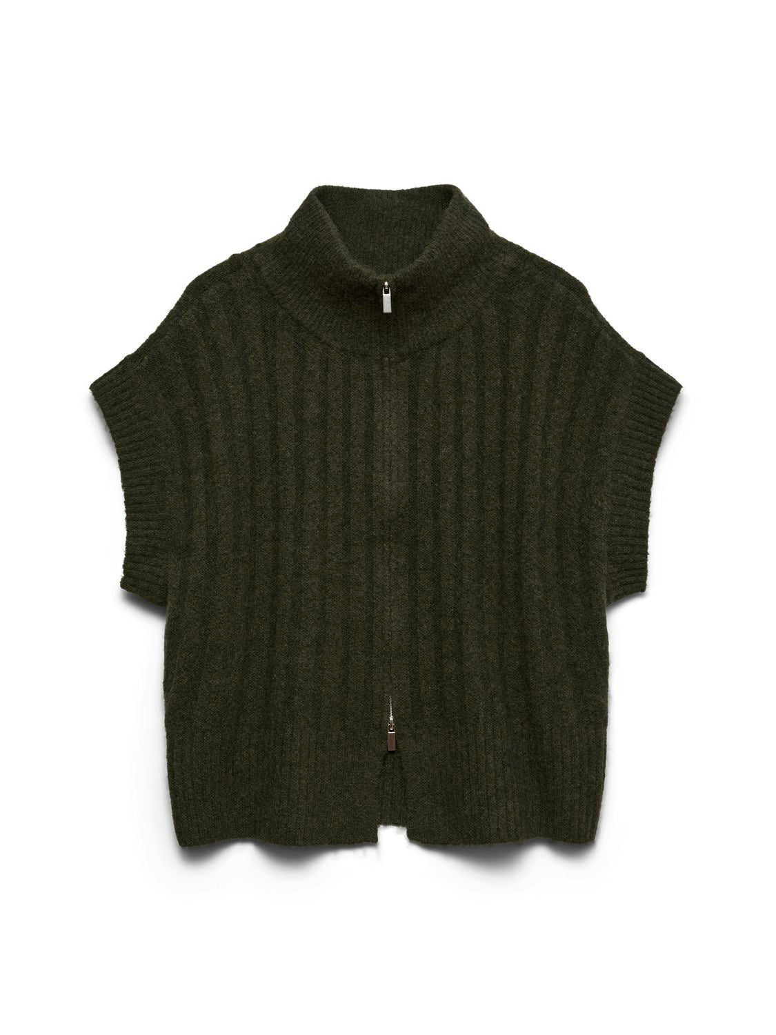 Vmbang Rib Sl Highneck Zipper Vest Noos Grønn
