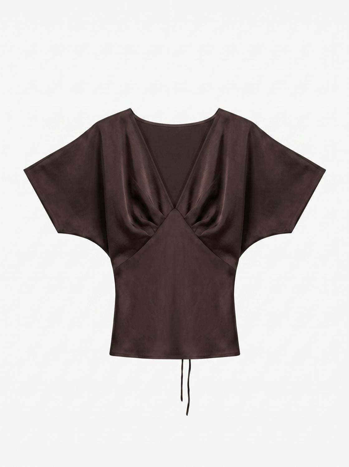 Vmmiro Ss Waist Tie Top Wvn Ret Brun