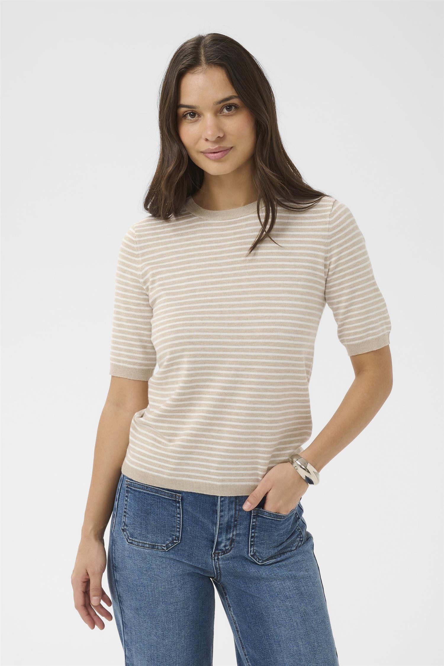 Kalizza Narrow Striped Pullover Beige