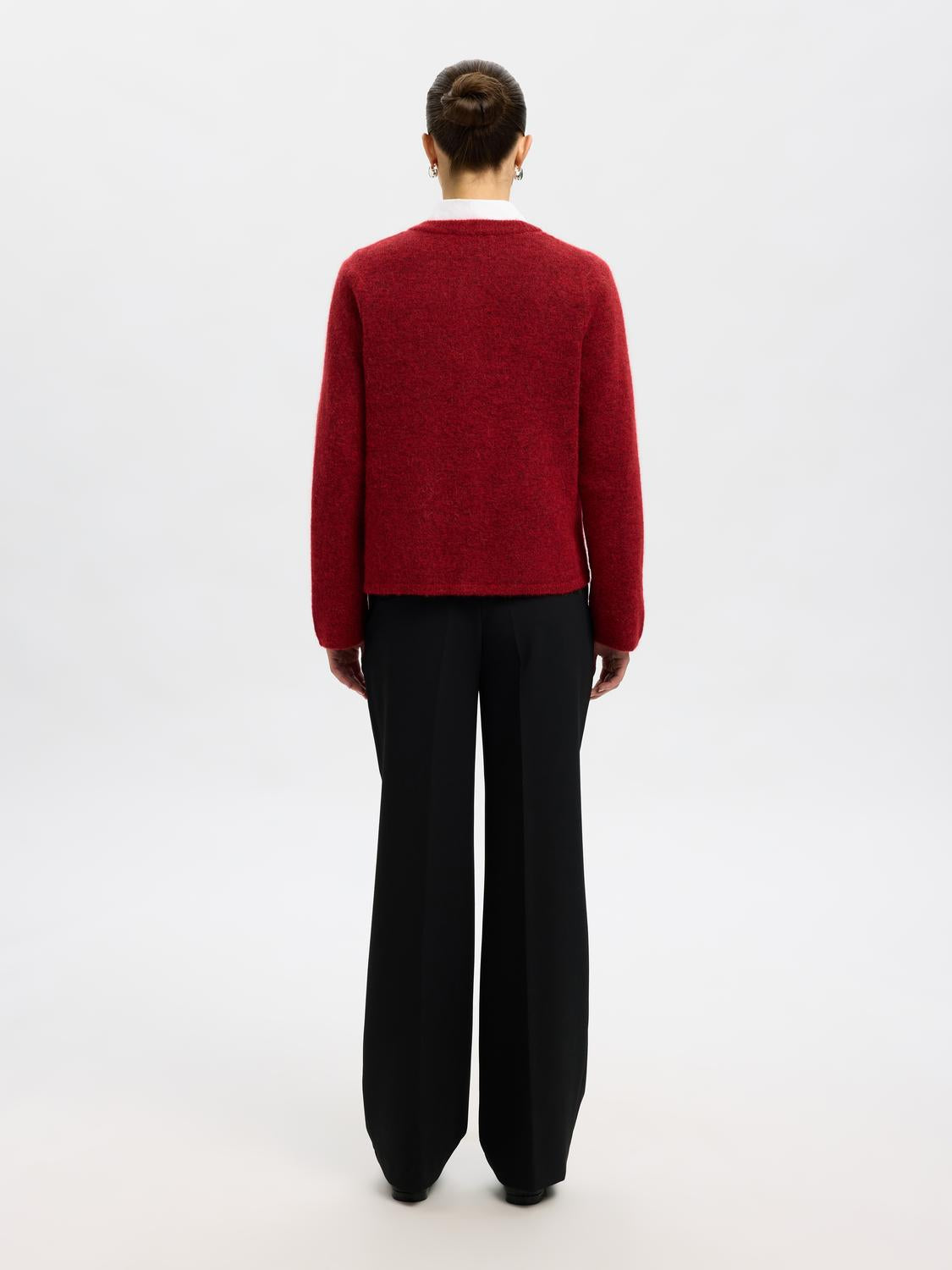 Slflulu New Ls Knit Cardigan Noos Rød