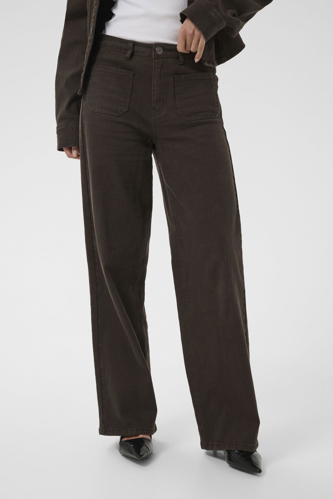 Kabrook Hw Reg Fit Jeans Brun