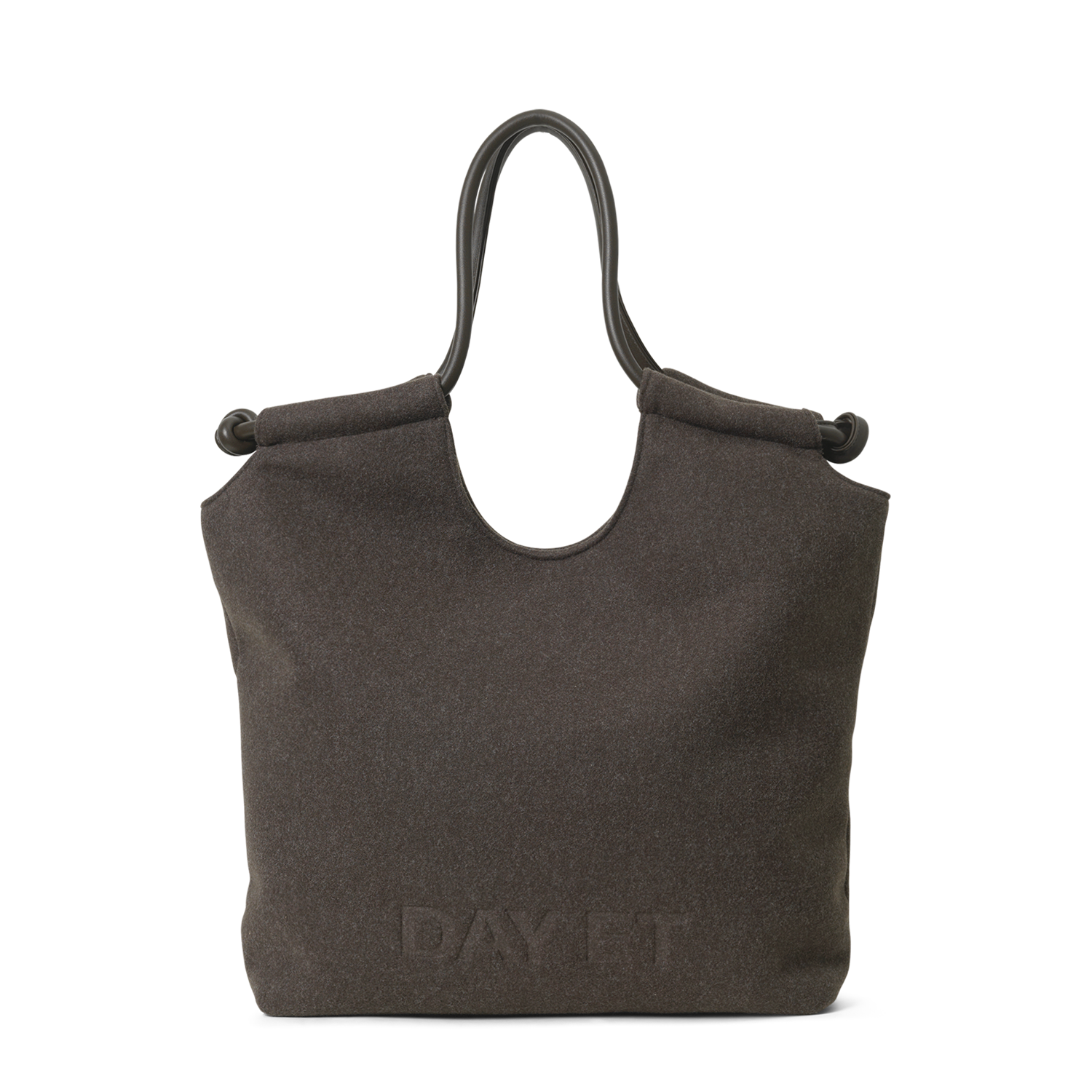 Day Woolen Tote Brun