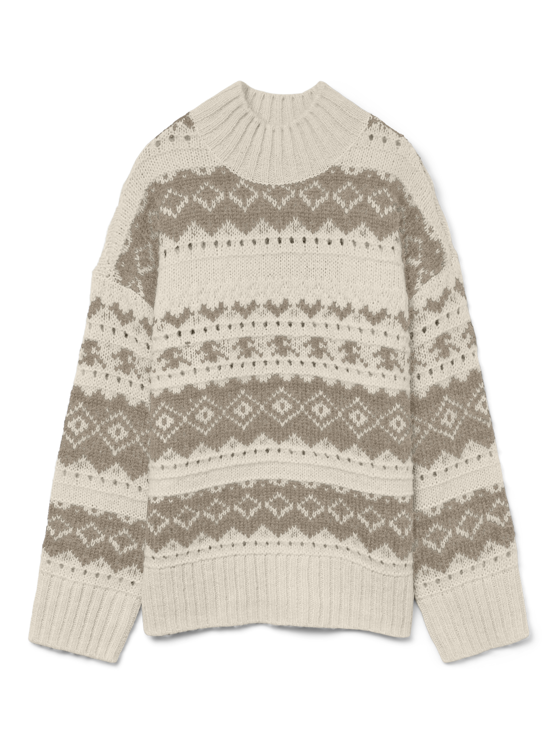VMAMPLE LS HIGH NECK PULLOVER BOO Lysegrå