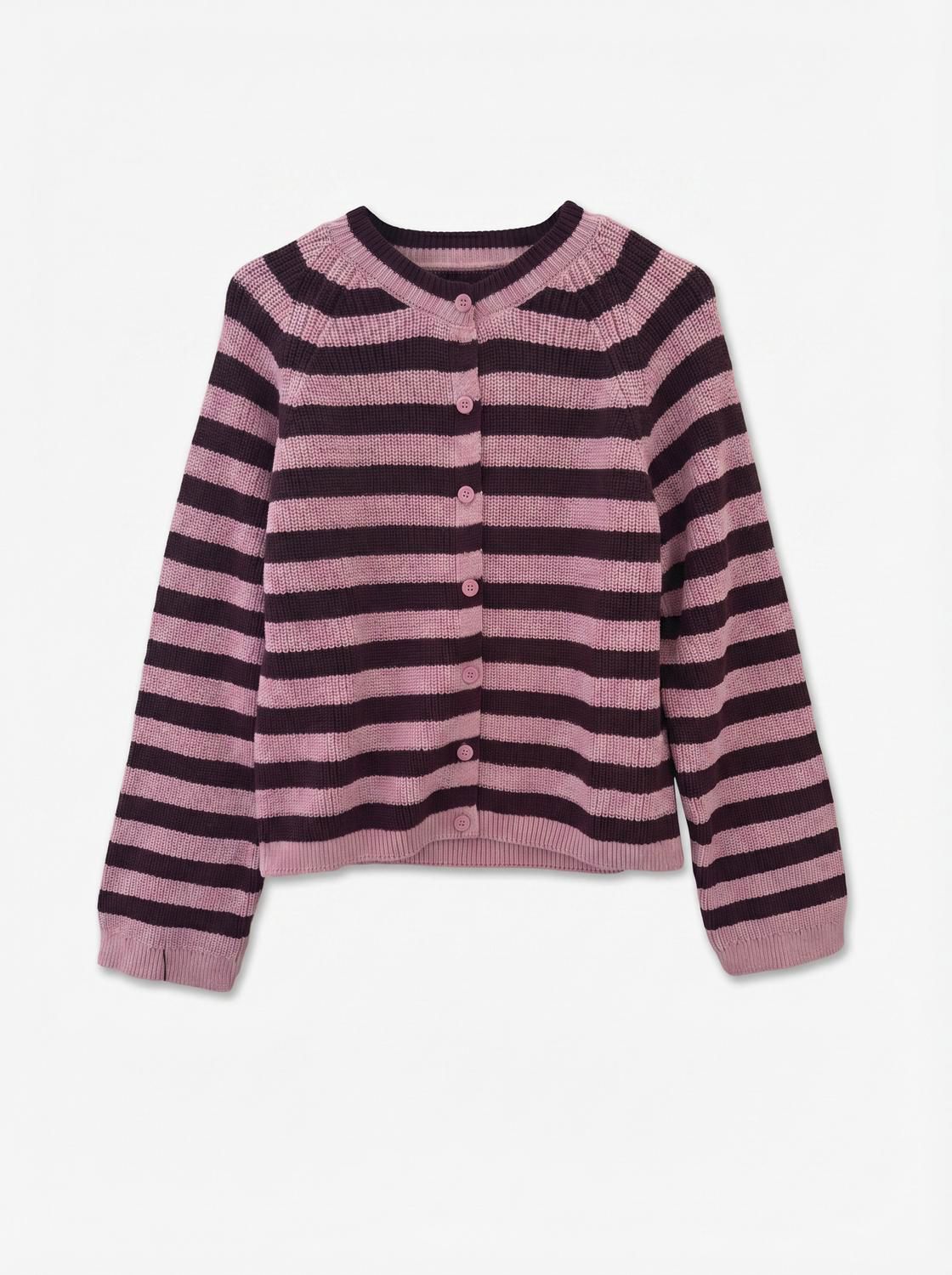 Awannalise Ls O-Neck Knit Cardigan Burgunder