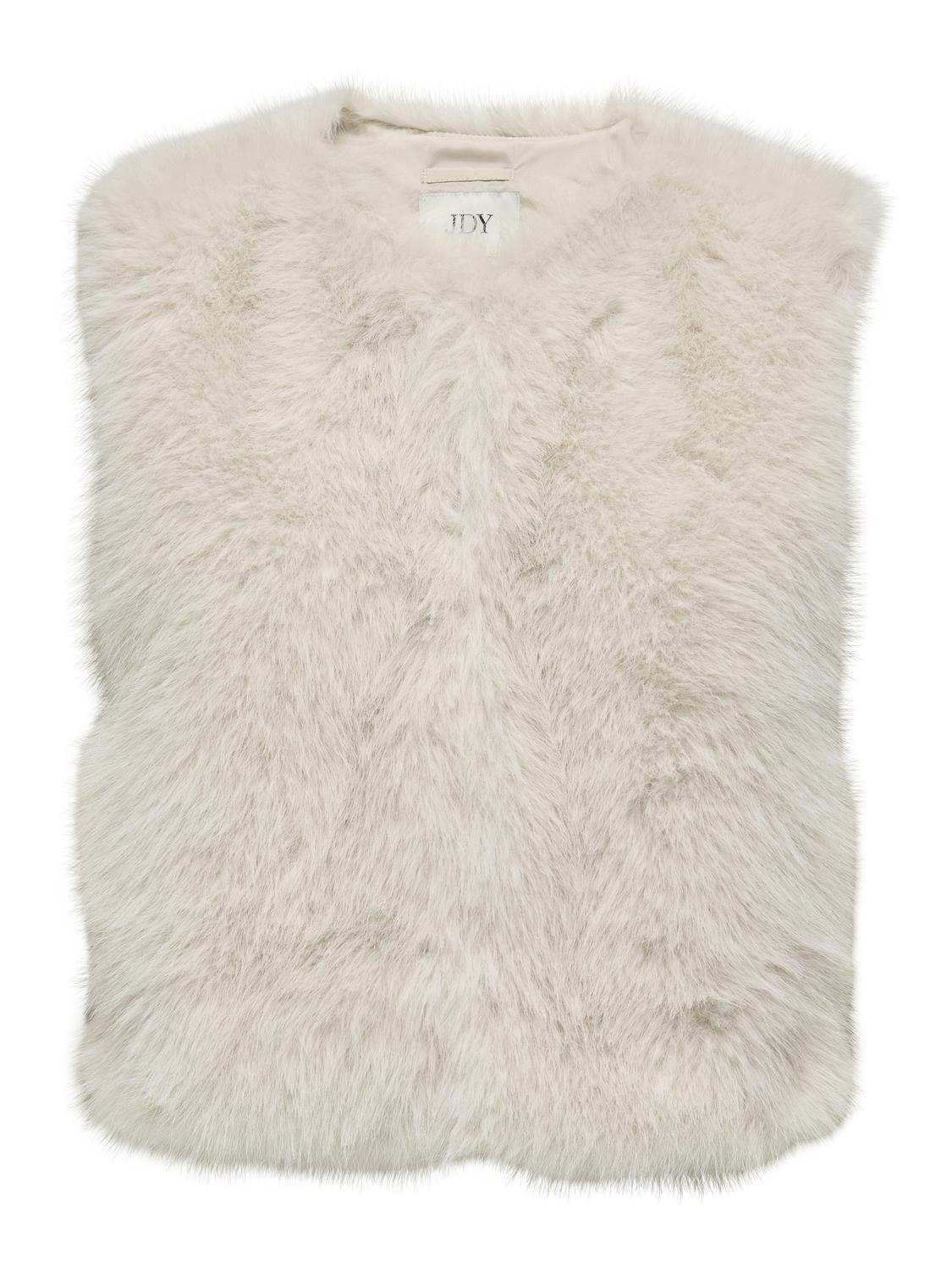 Jdyora Faux Fur Waistcoat Otw Sie Lysegrå