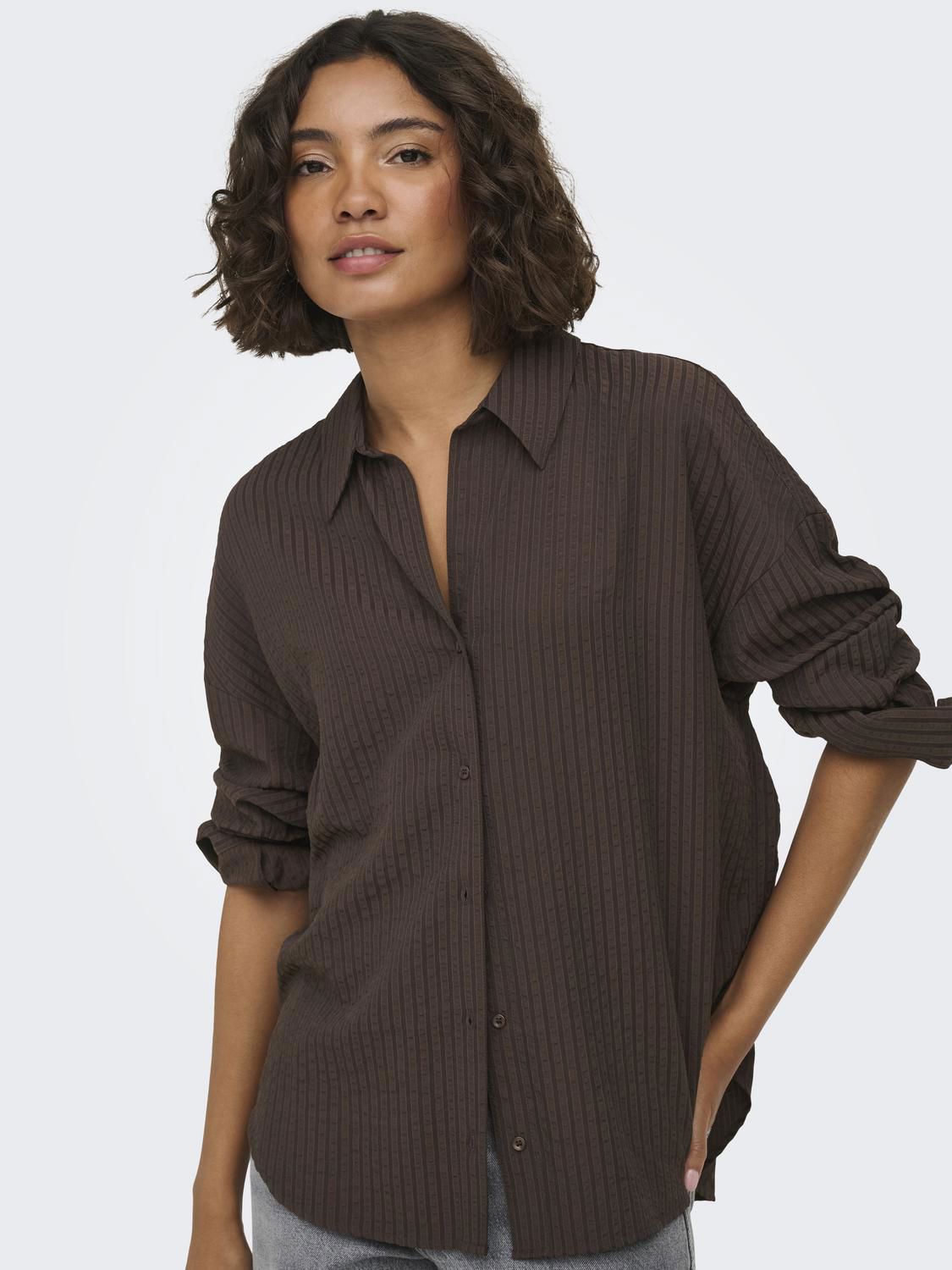 Onloregon Bari L/s Shirt Wvn Brun