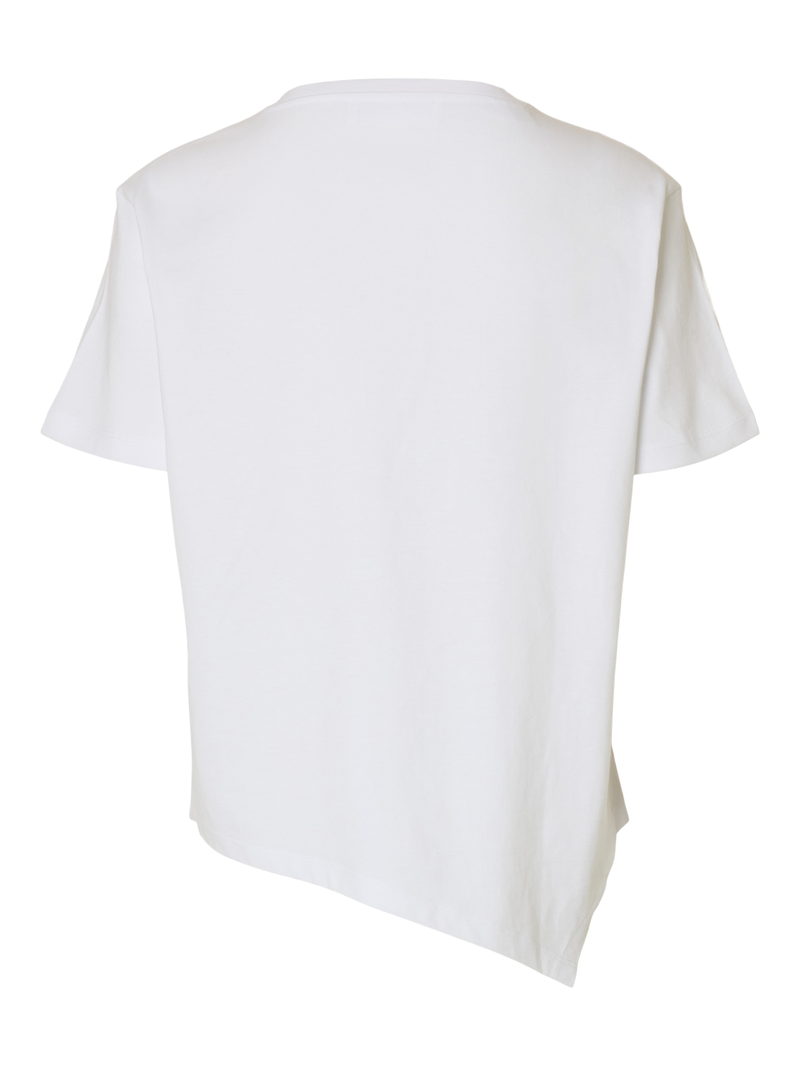 SLFMILA SS ASSYMETRIC TEE Hvit