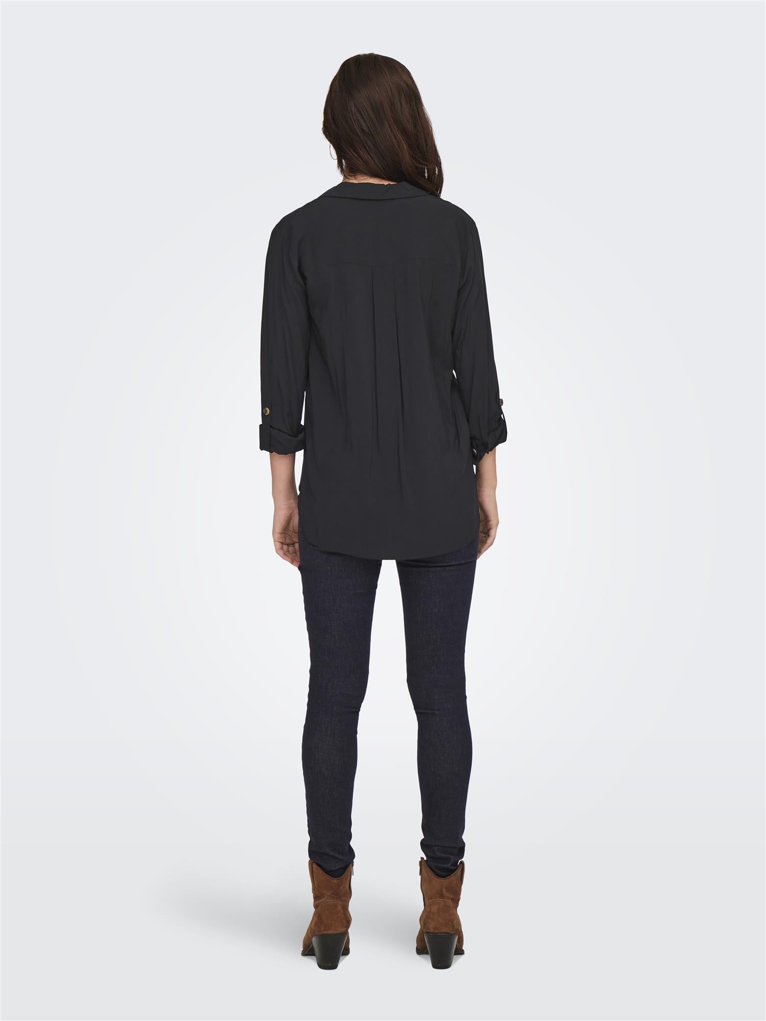 JDYLAUREL LIFE L/S SHIRT WVN DIA Sort