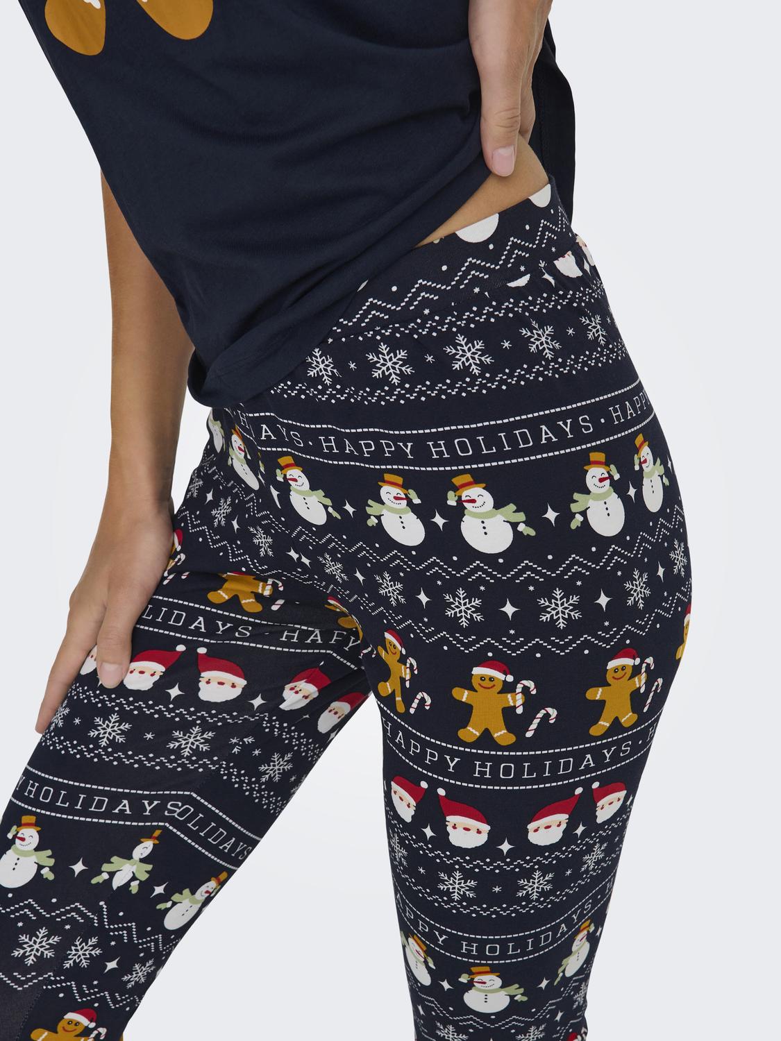Onlxmas Elfi Life Top/leggings Set Csjrs Mørkeblå