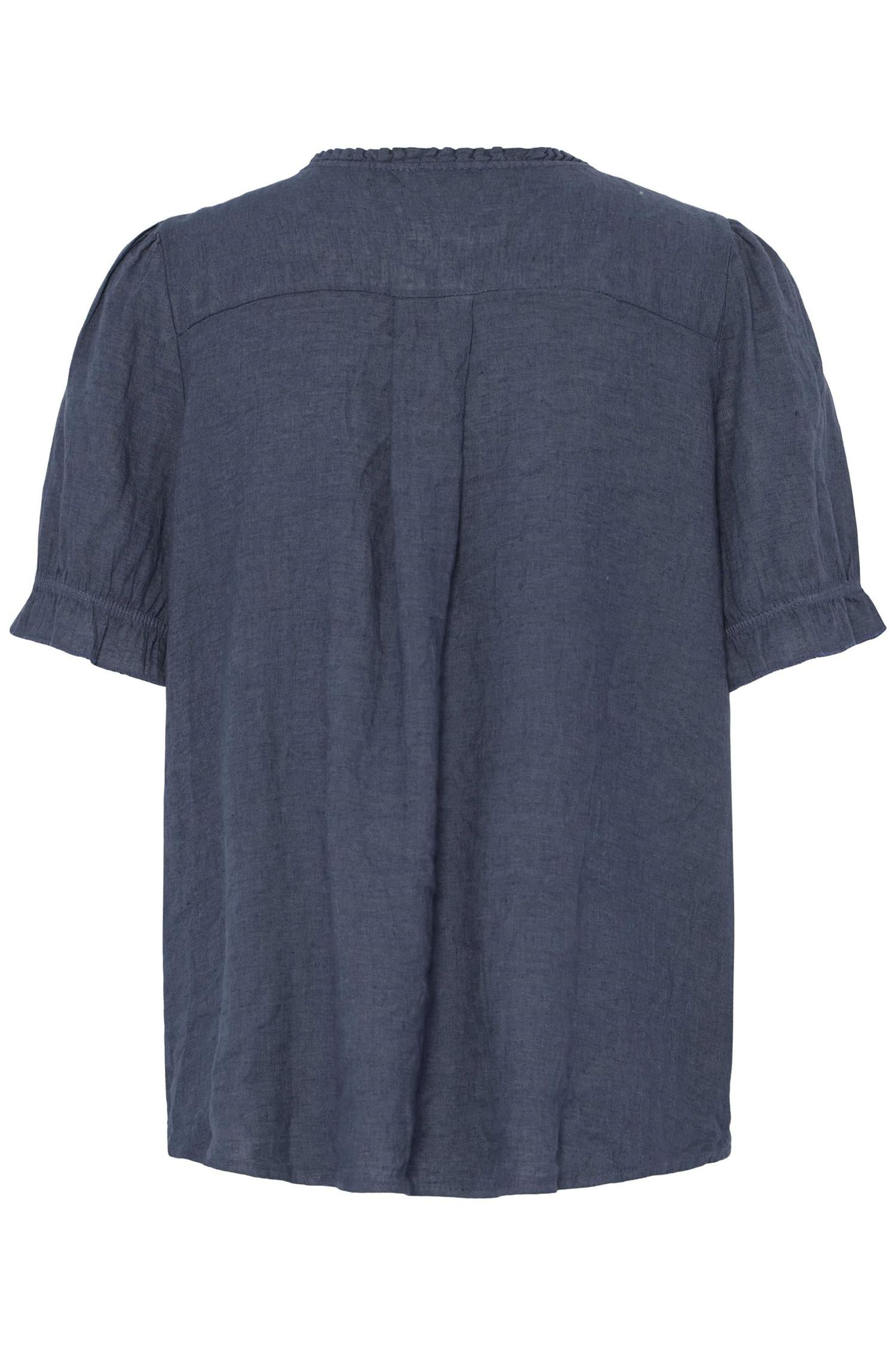 Sbfontanelle Ss Flounce Blouse Marine