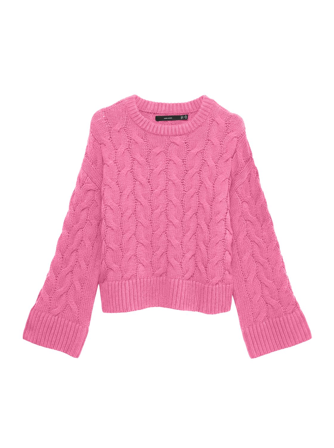 Vmsvea Thea Ls O-Neck Cable Pullover Exp Rosa