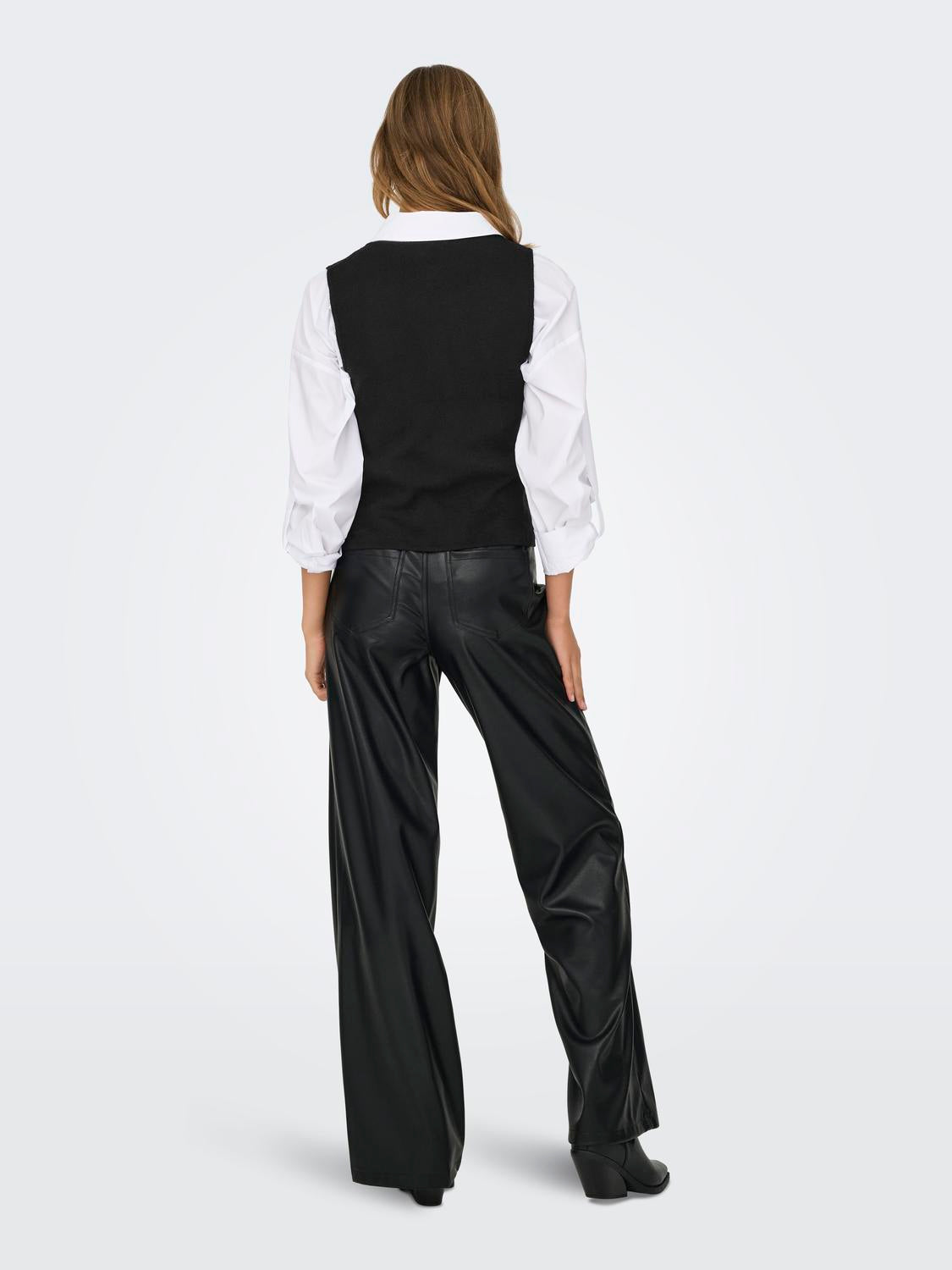 Jdyriley S/l O-Neck Two Way Zip Vest Knt Sort