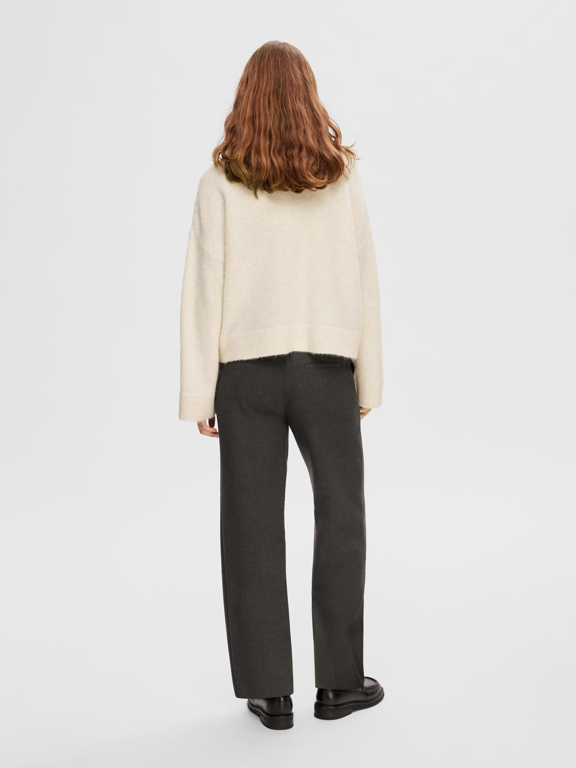 SLFSIA RAS LS KNIT ZIPPER CARDIGAN Lysegrå