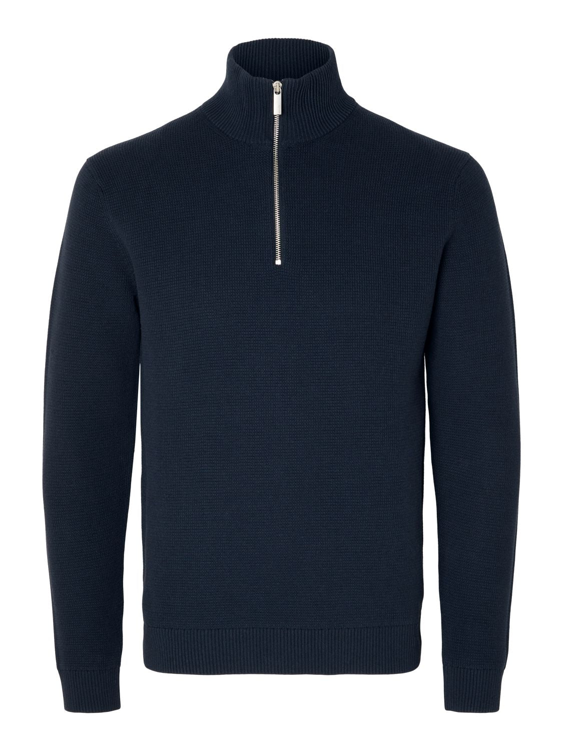 Slmdane Ls Knit Reg Struc Half Zip Noos Blå