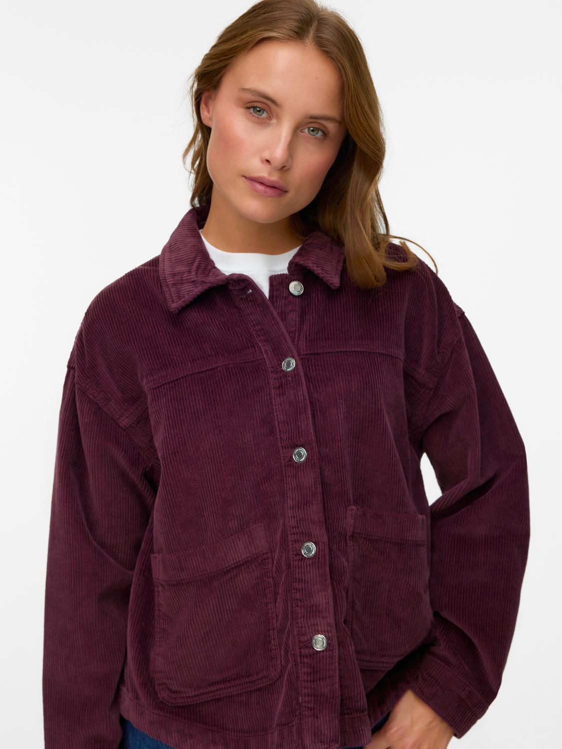 Vmjamie Ls Corduroy Shacket Mix Noos Mørkelilla