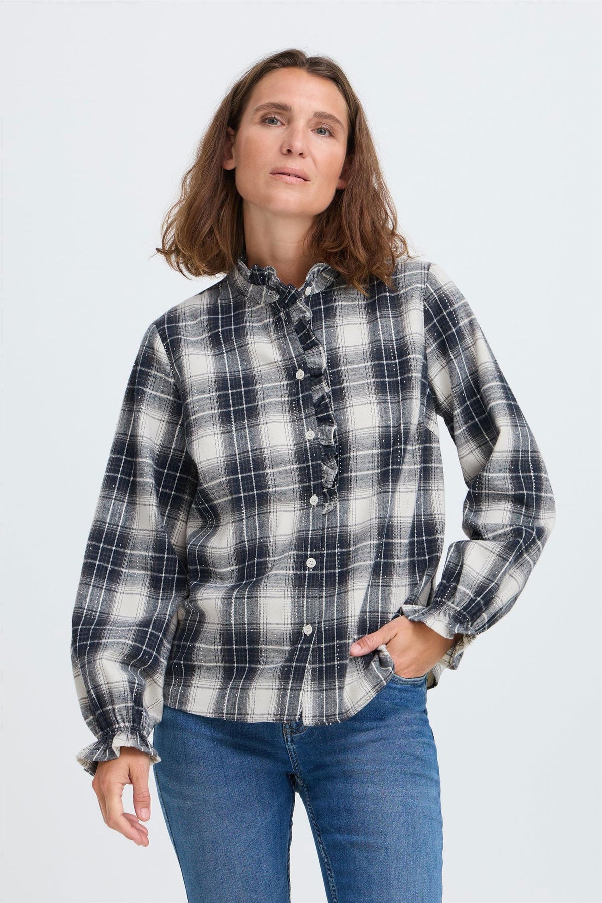 Pzkamma Ls Frill Shirt Flerfarget