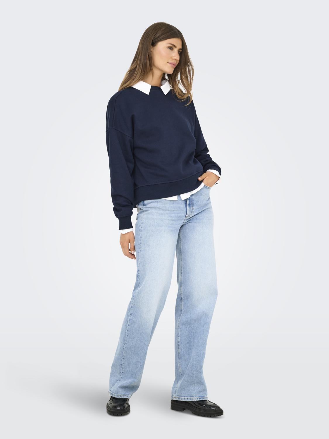 Onldaze L/s Crew Neck Swt Noos Mørkeblå