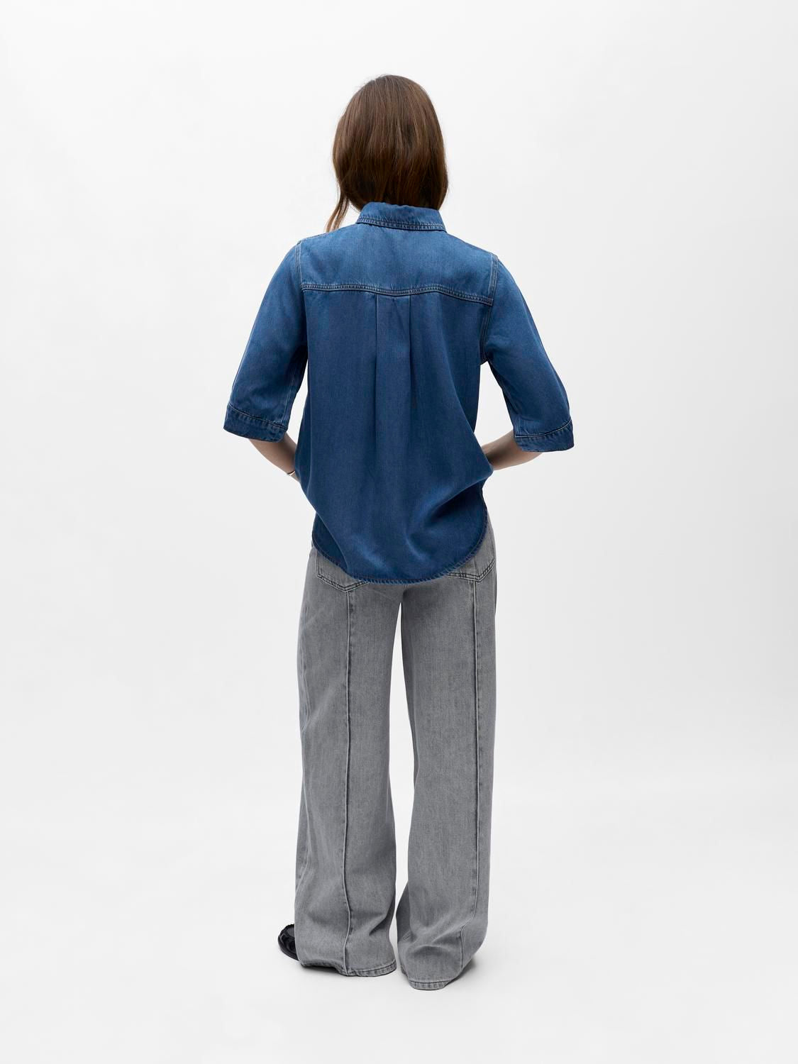 Objframe 2/4 Re Denim Top Noos Blå