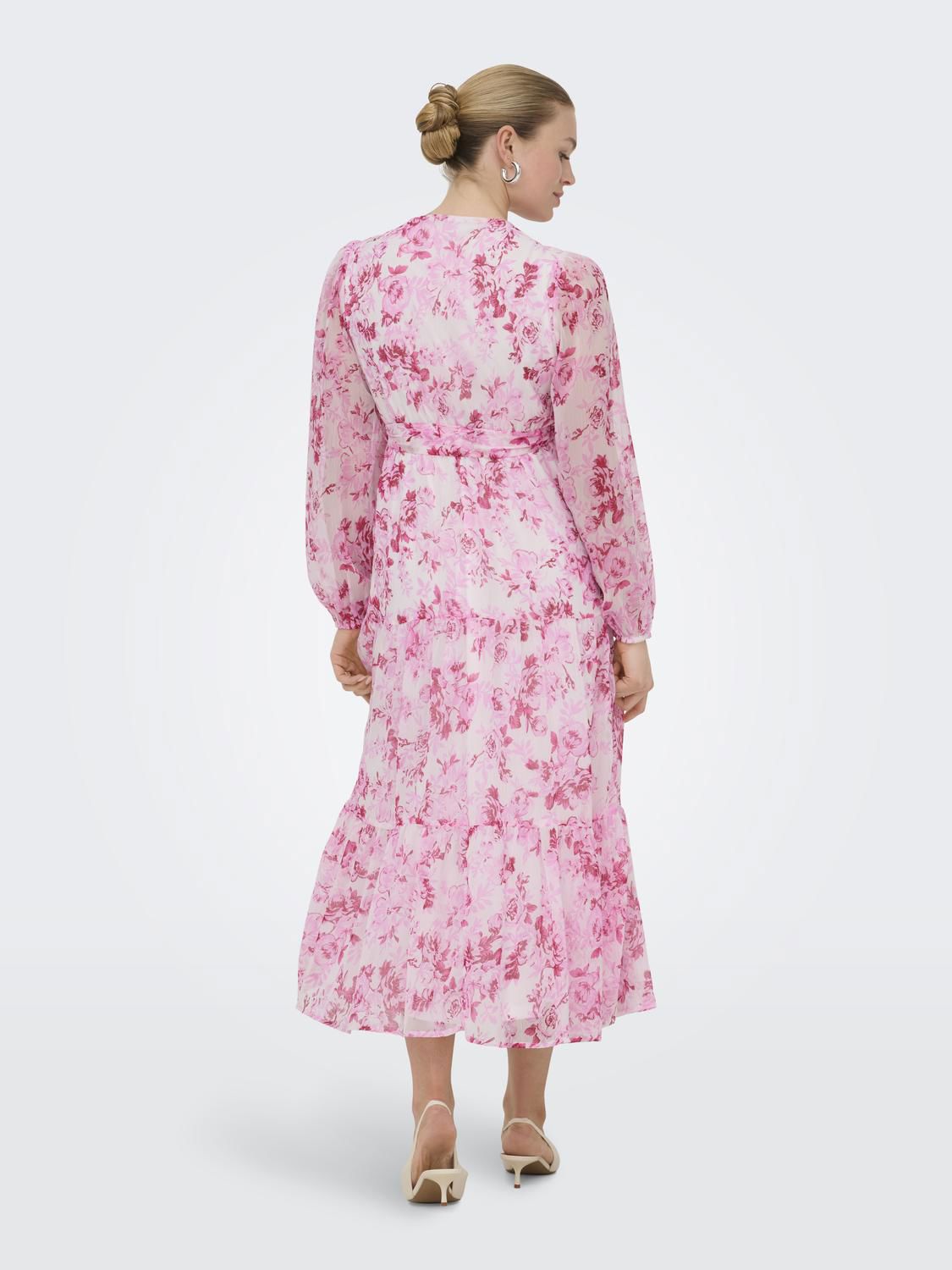 Onlmiriam Ls Wrap Midi Dress Cs Wvn Rosa