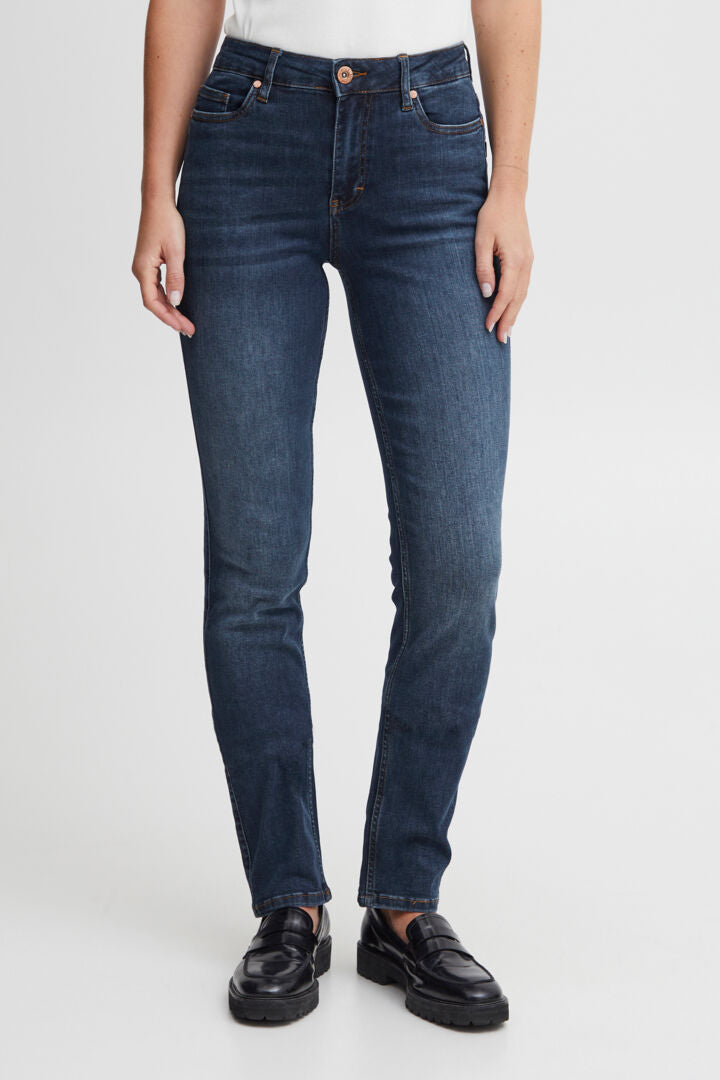 PZEMMA Jeans Straight Leg Dark Blue Denim