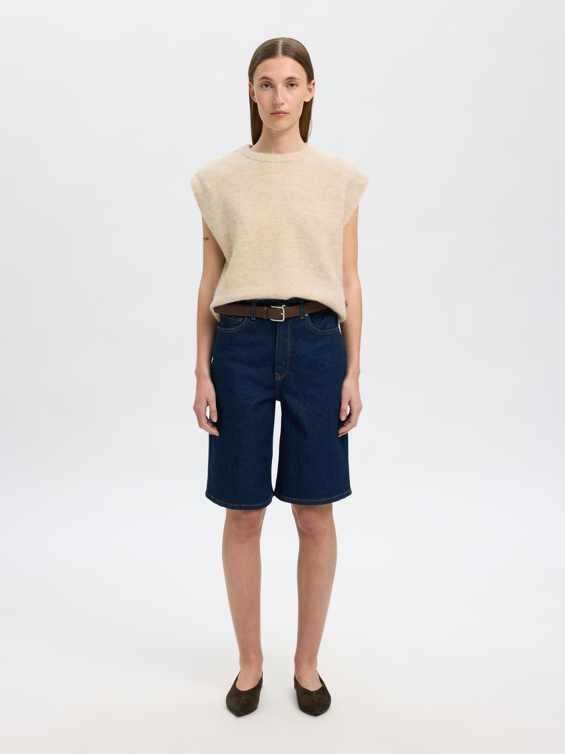 Slflulu Sl Knit Vest Grå