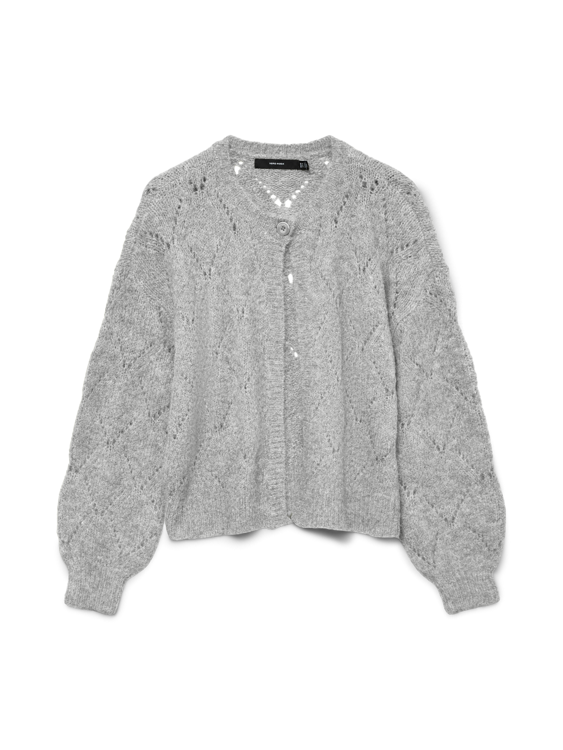 Vmshell Ls O-Neck Onebutton Cardigan Boo Grå