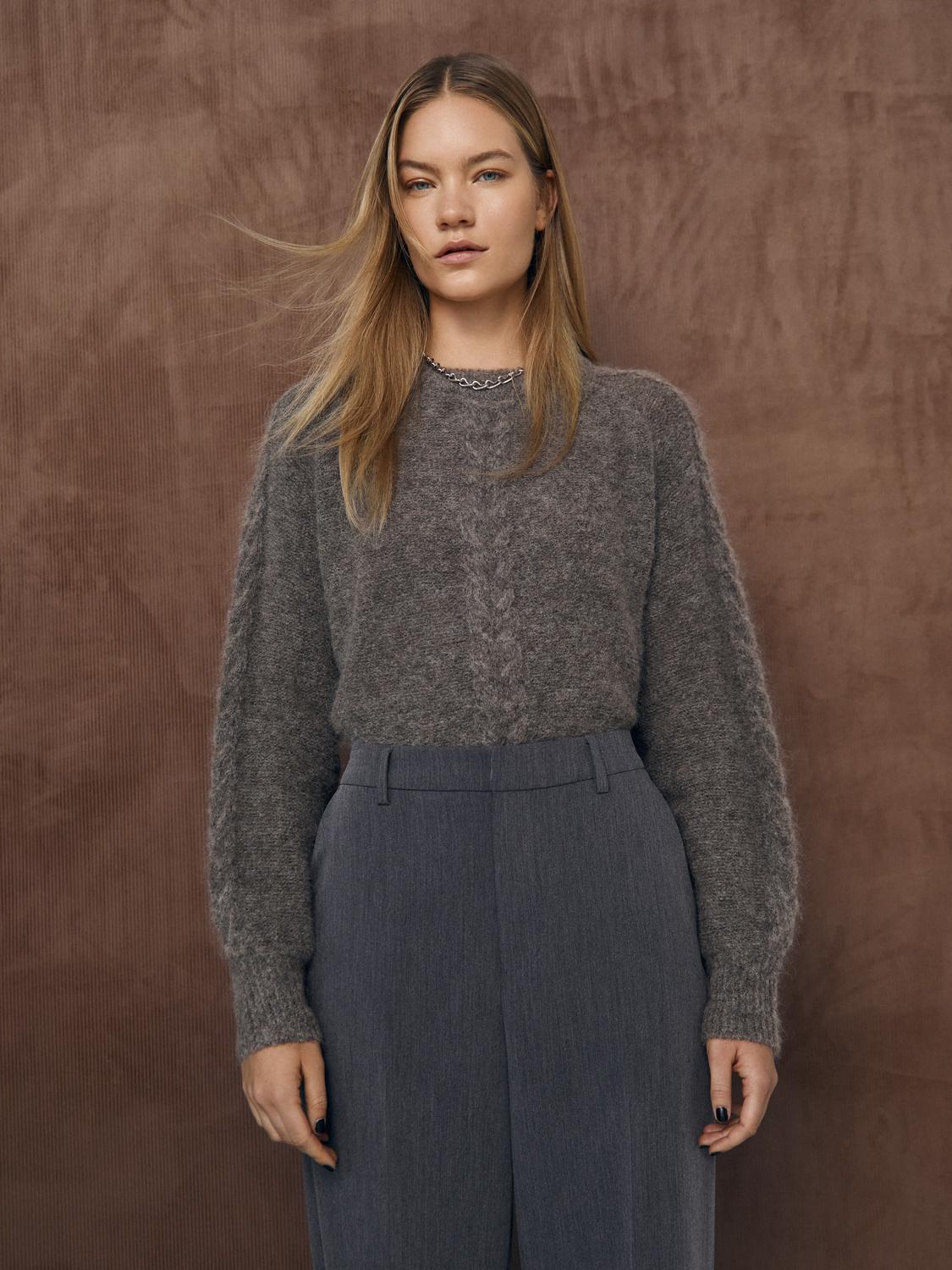 OBJNETE LO KNIT PULLOVER NOOS Grå