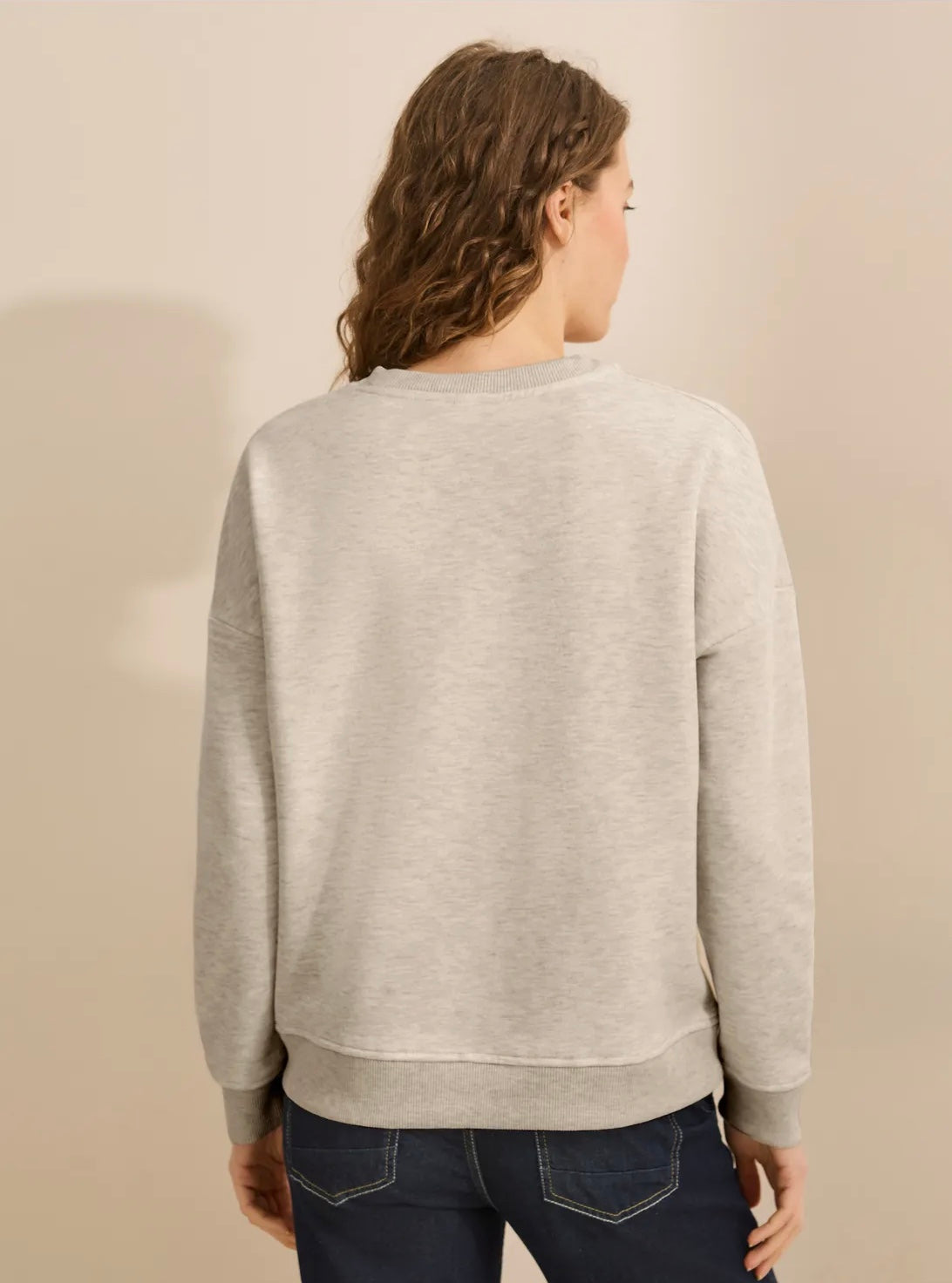 BASIC sweatshirt with embroide Lys Beige