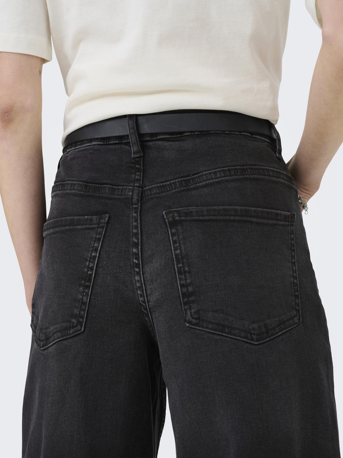 Jdyfelina-Fina Hw Wide Blk Jeansdnm Noos Sort