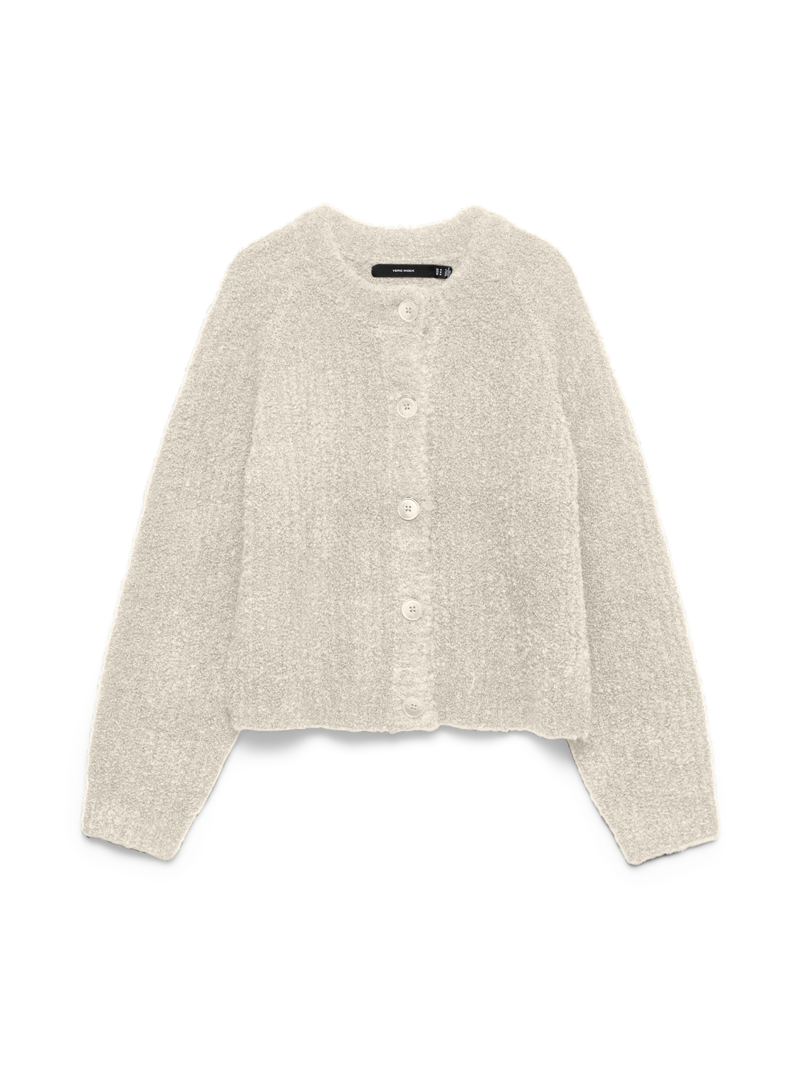 Vmcarmen Ls O-Neck Cardigan Lysegrå