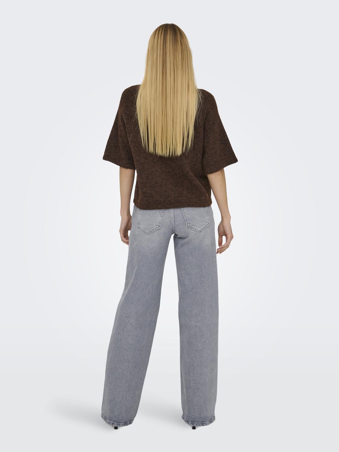 Onlazu 2/4 Raglan O-Neck Knt Brun