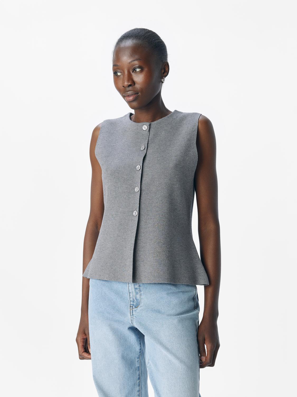 Objreynard Re Knit Vest Div Mellomgrå