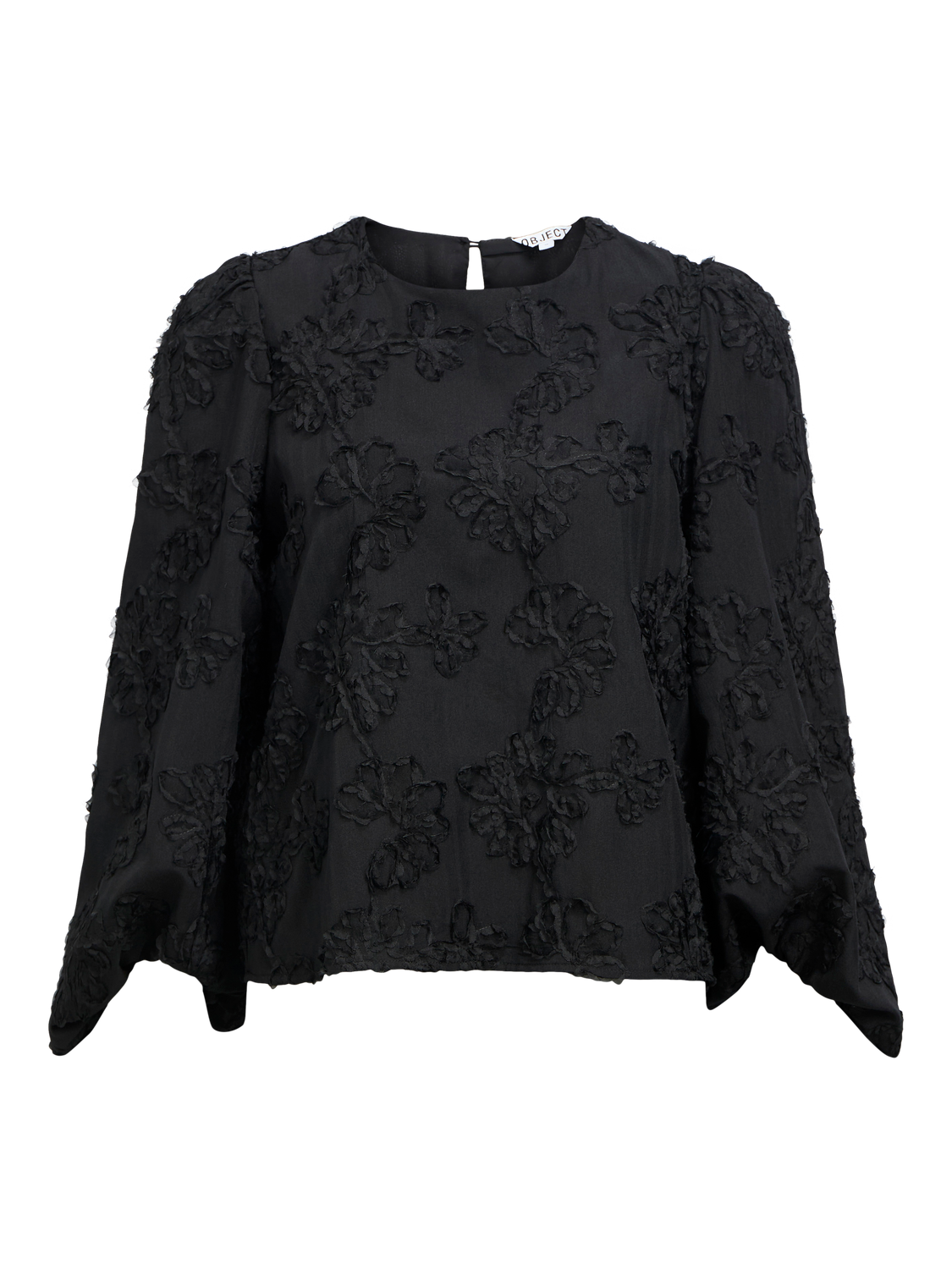 Objlula L/s Re O-Neck Top 141 Sort