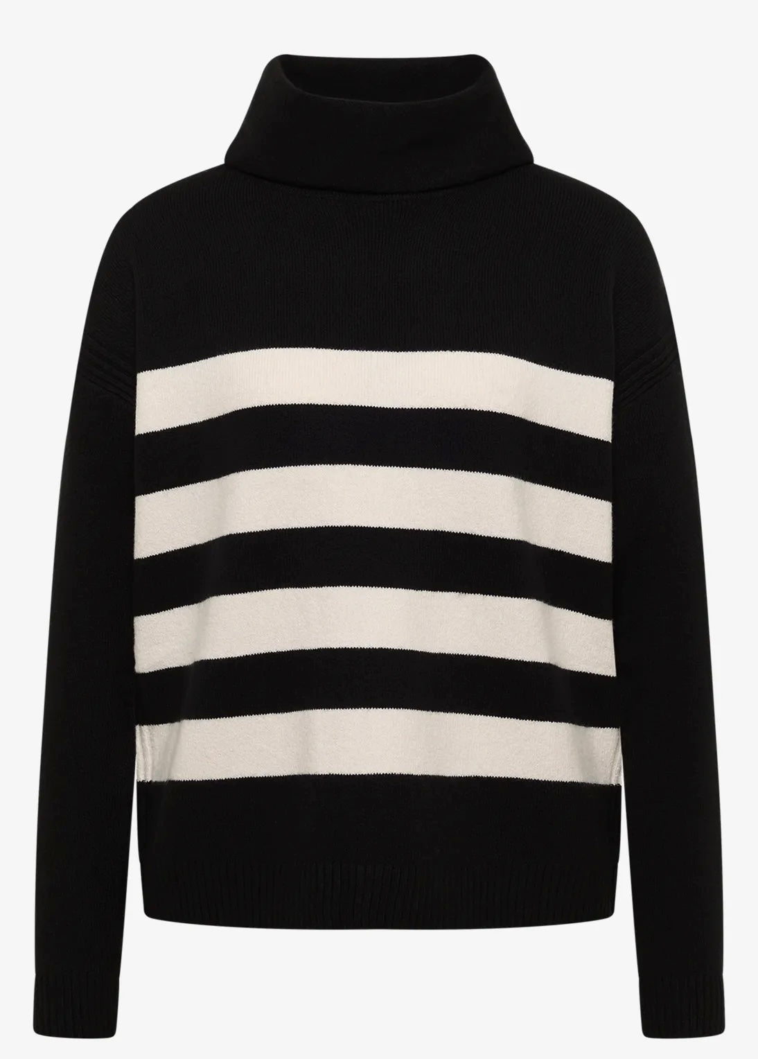 EOS cosy striped rollneck Svart
