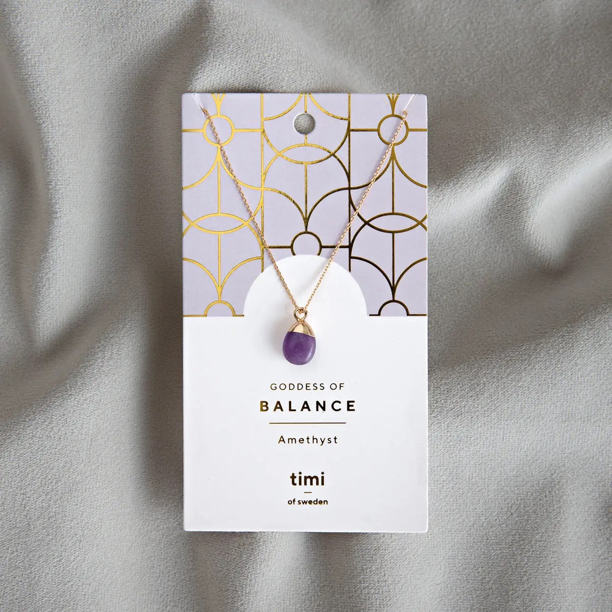 Goddess Necklace, Gold - Violet Amethyst