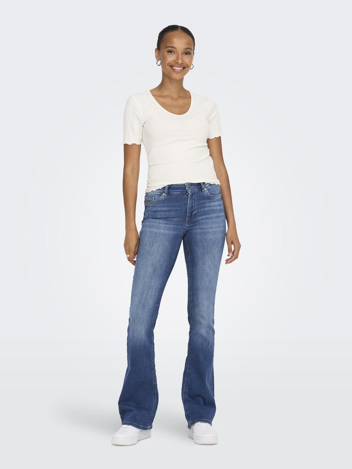 Onlblush Mid Flared Dnm Rea1319 Noos Blå
