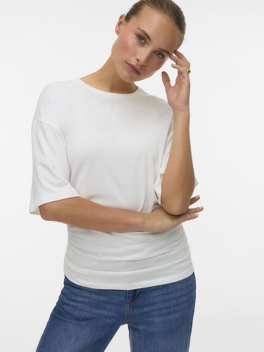 Awnavaro 2/4 O-Neck Top Noos Hvit