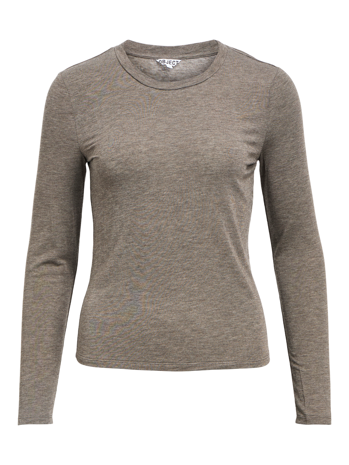 Objzofia Sli L/s O-Neck Top Noos Mellomgrå