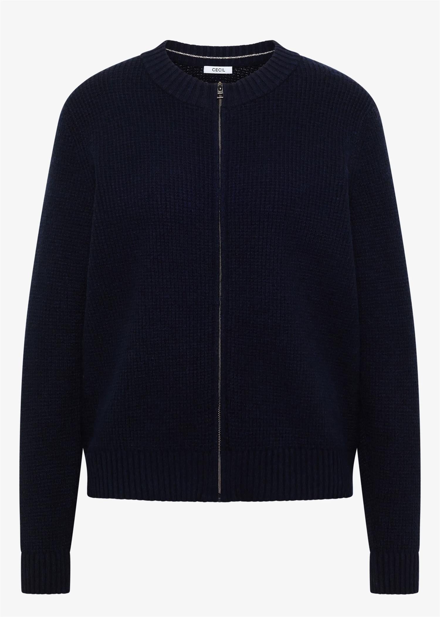Cash zipper cardigan Marine