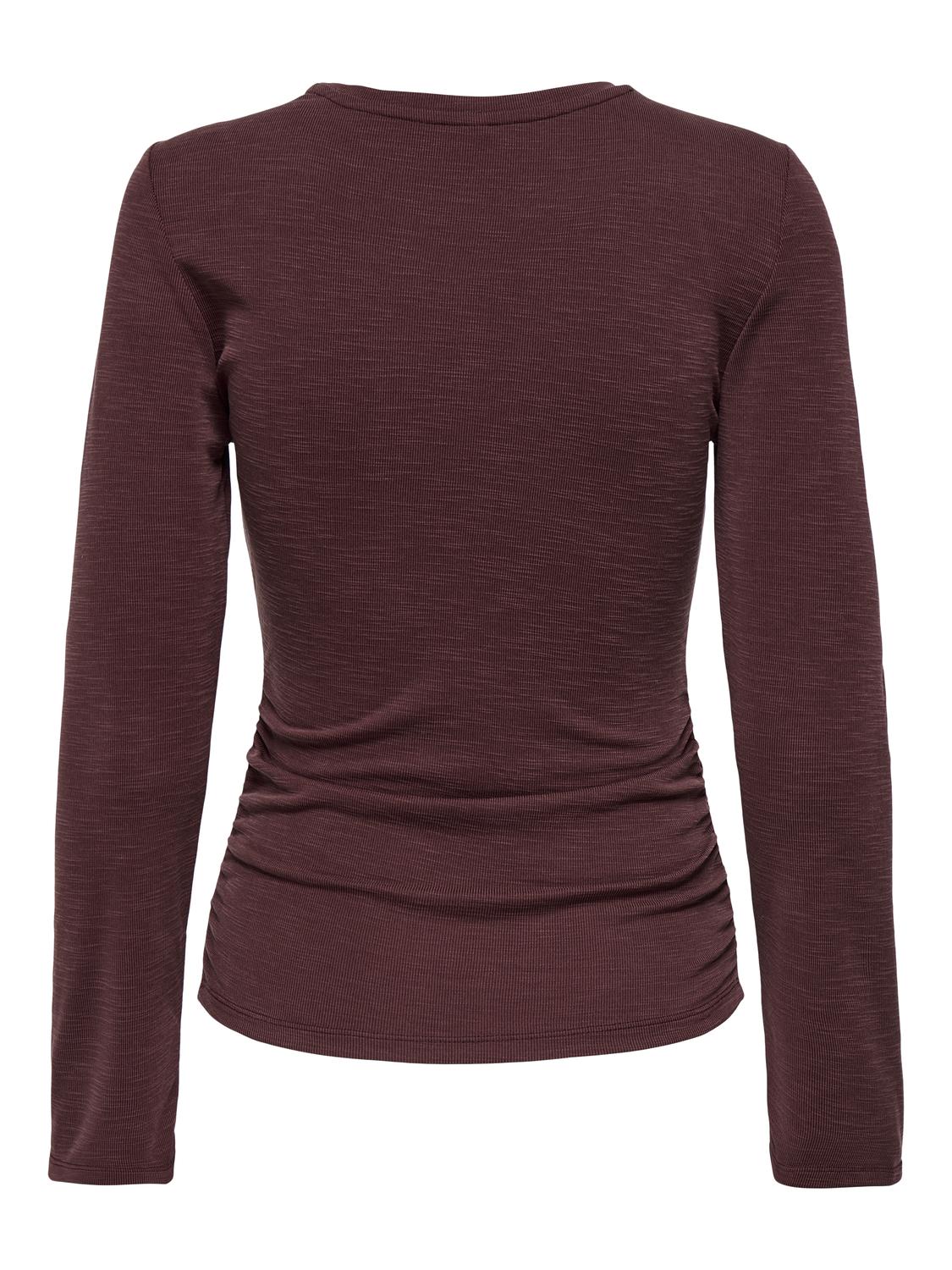 Onlfree Life L/s Slub Rib Top Jrs Mørkelilla