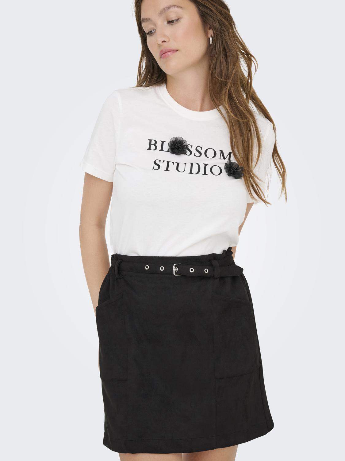 Onldiane Heidi Life Faux Suede Skirt Otw Sort