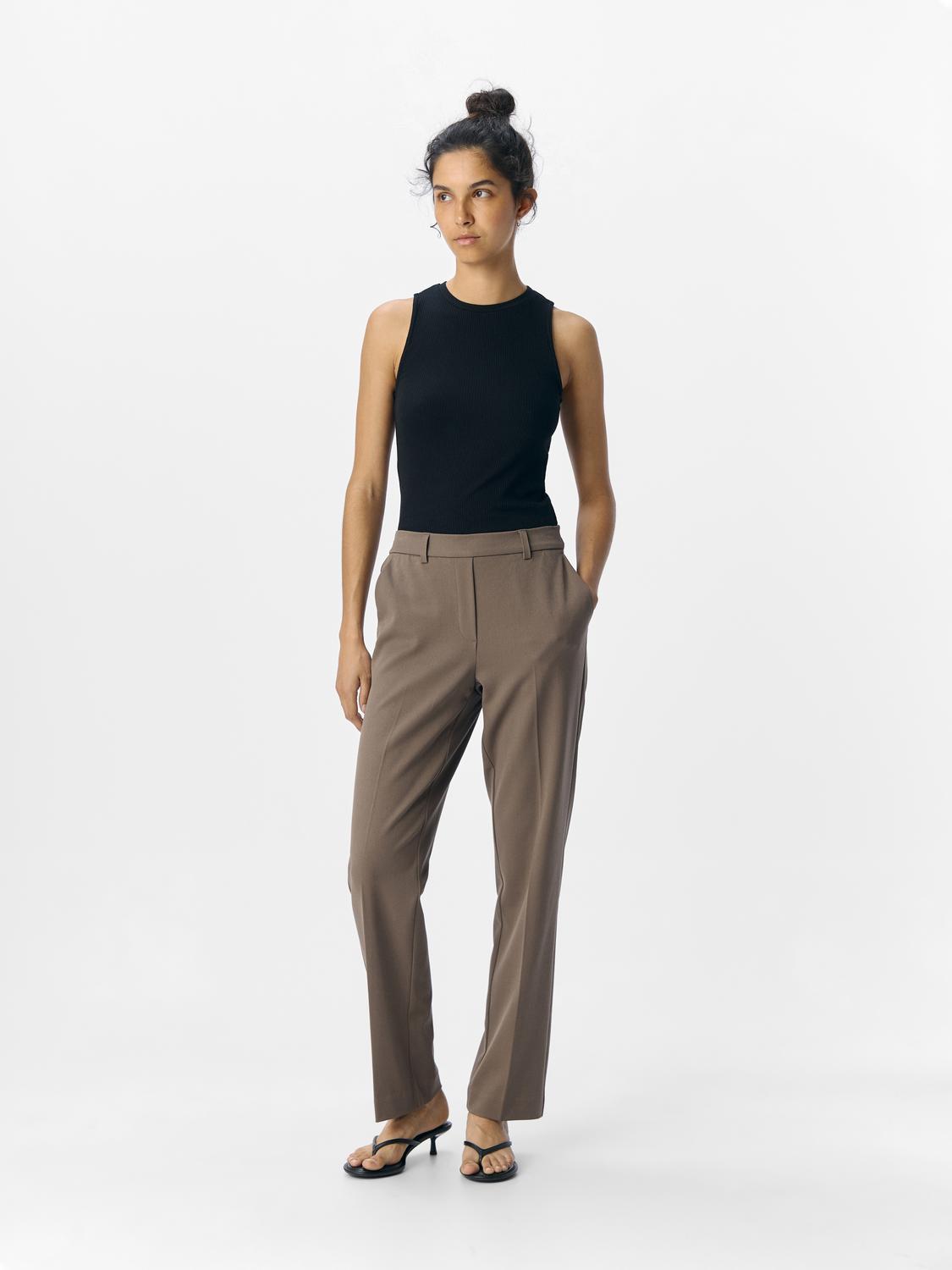 Objlisa Mw Straight Pant Noos Grå