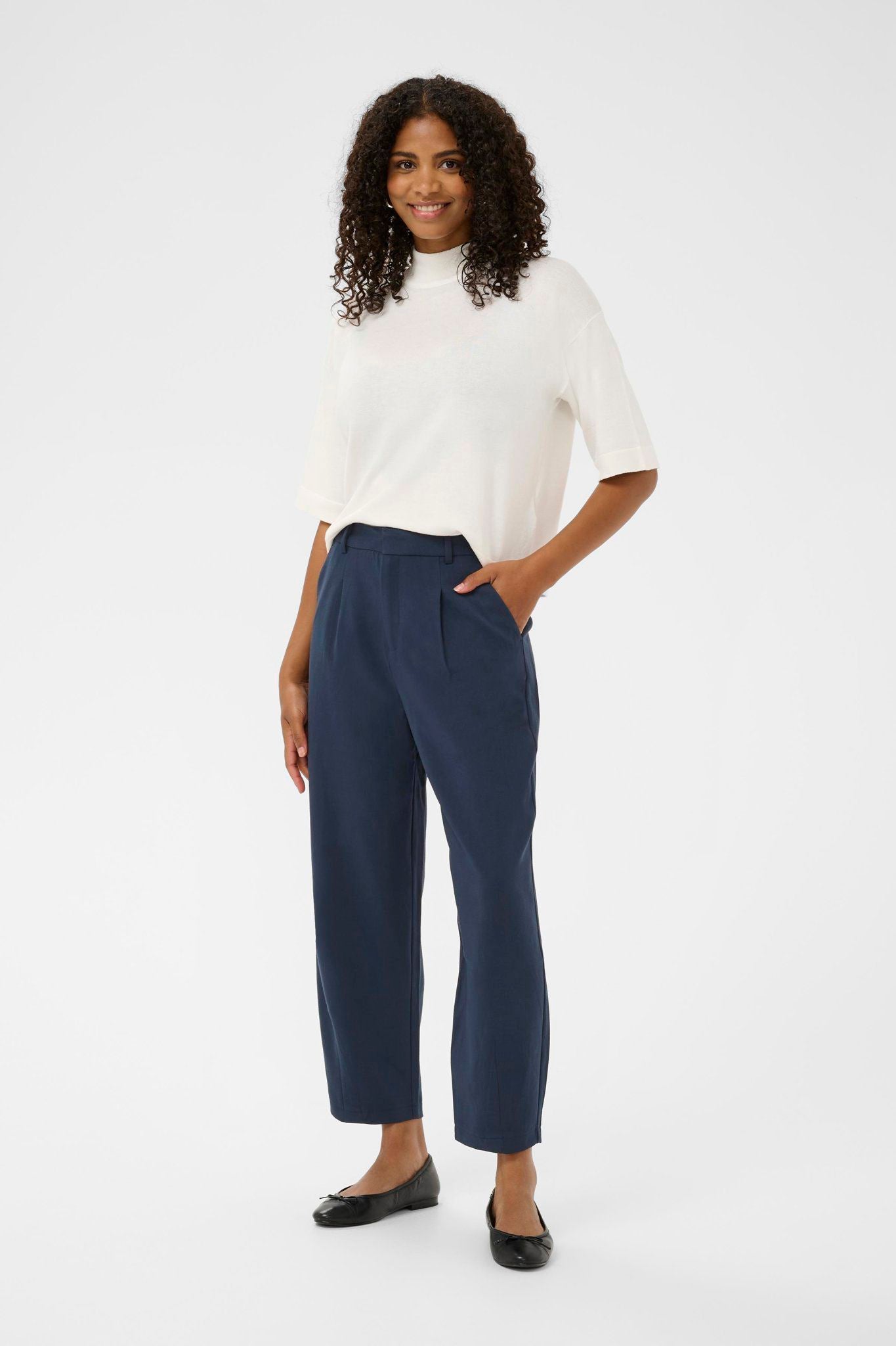 Kamerle Pants Cropped Blå