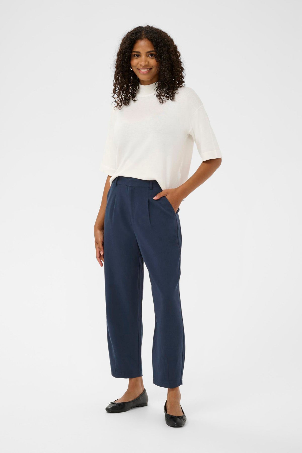 Kamerle Pants Cropped Blå