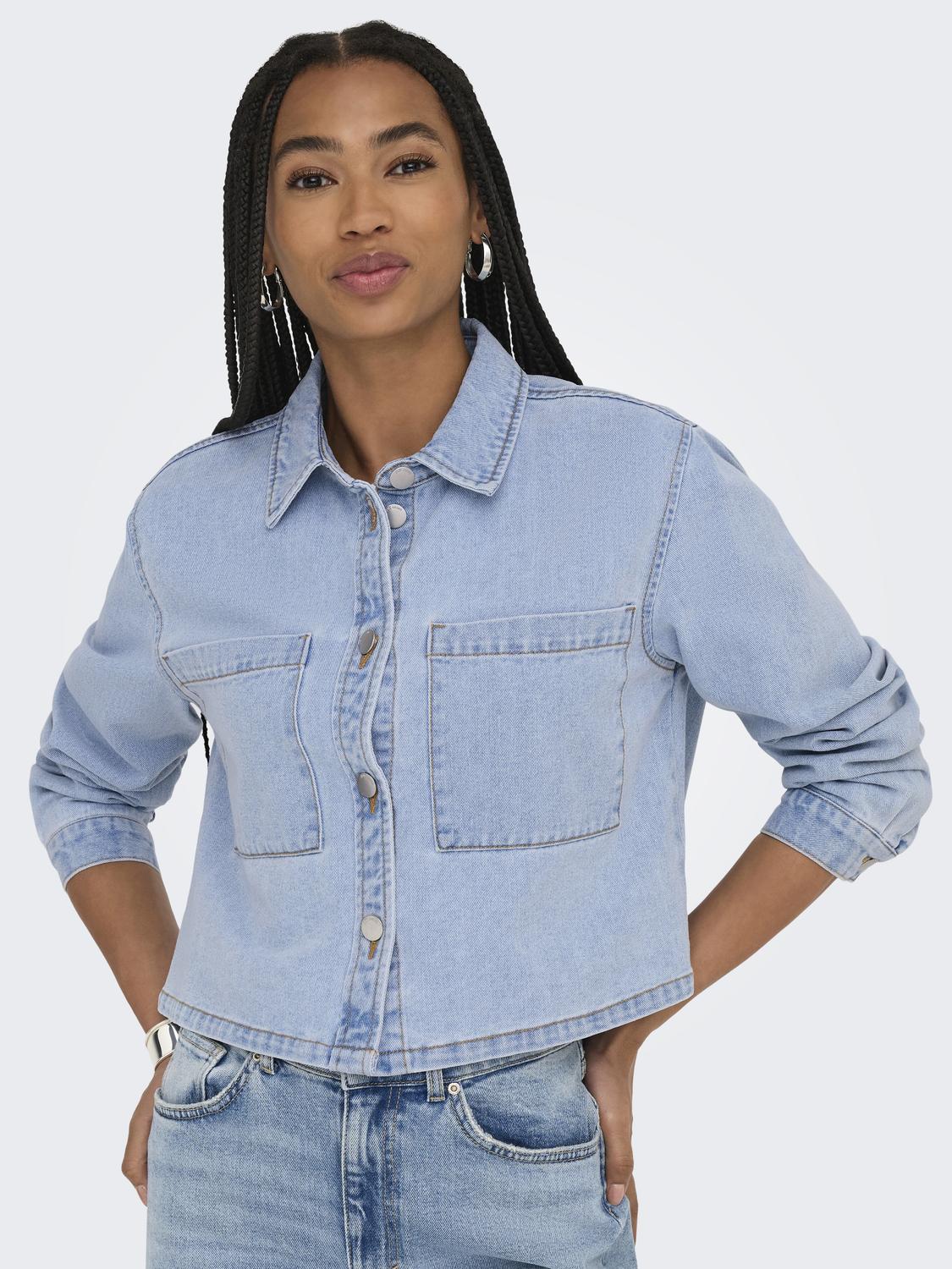 Jdymarly L/s Boxy Shacket Dnm Noos Blå