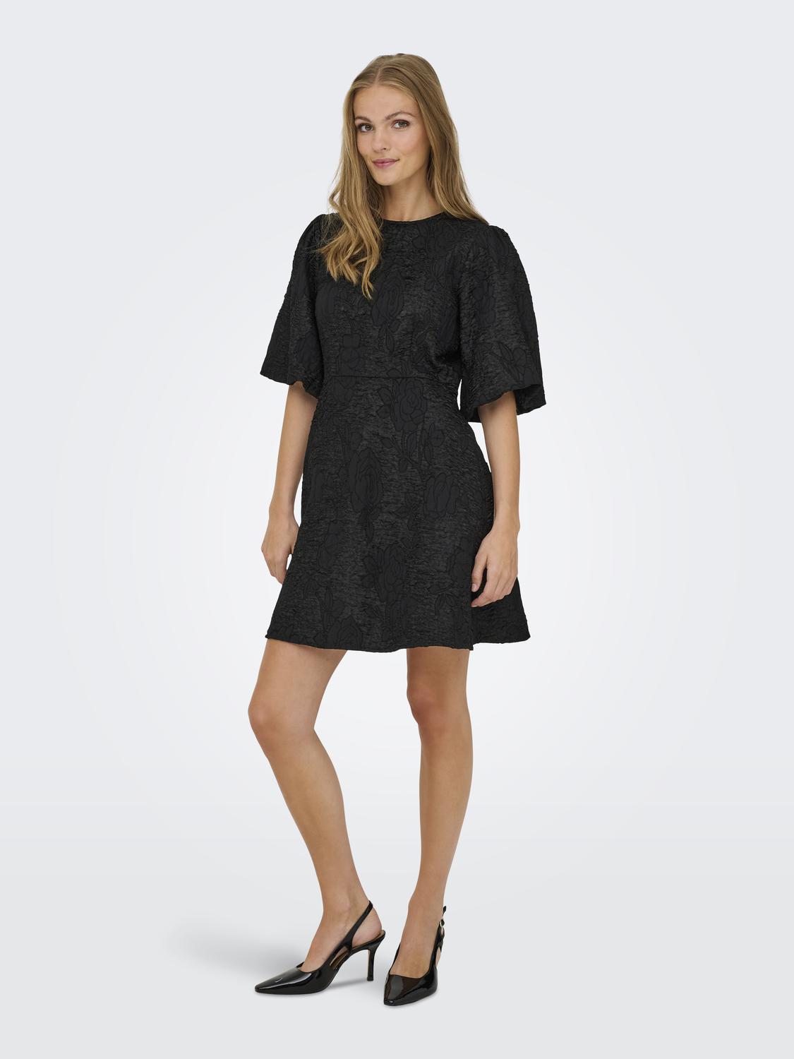 Jdydora S/s Bow Dress Wvn Svart