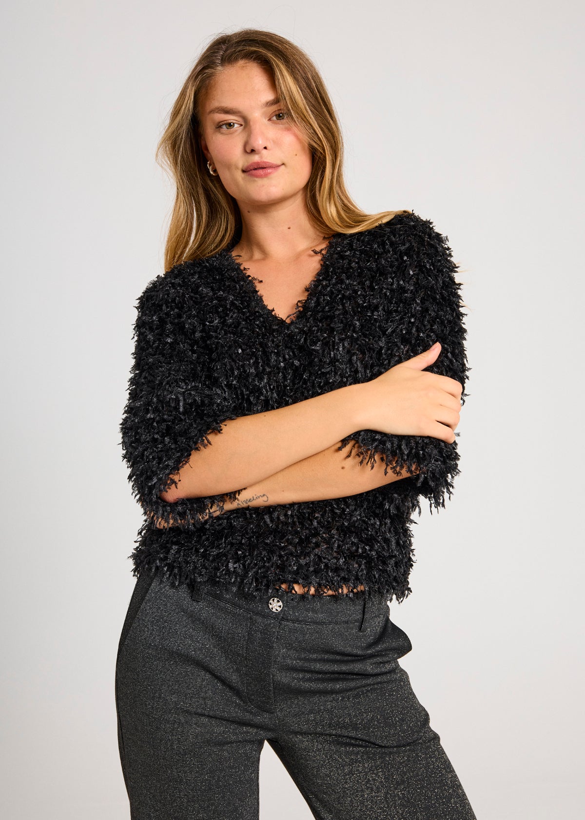 FQNOLA-BLOUSE Svart