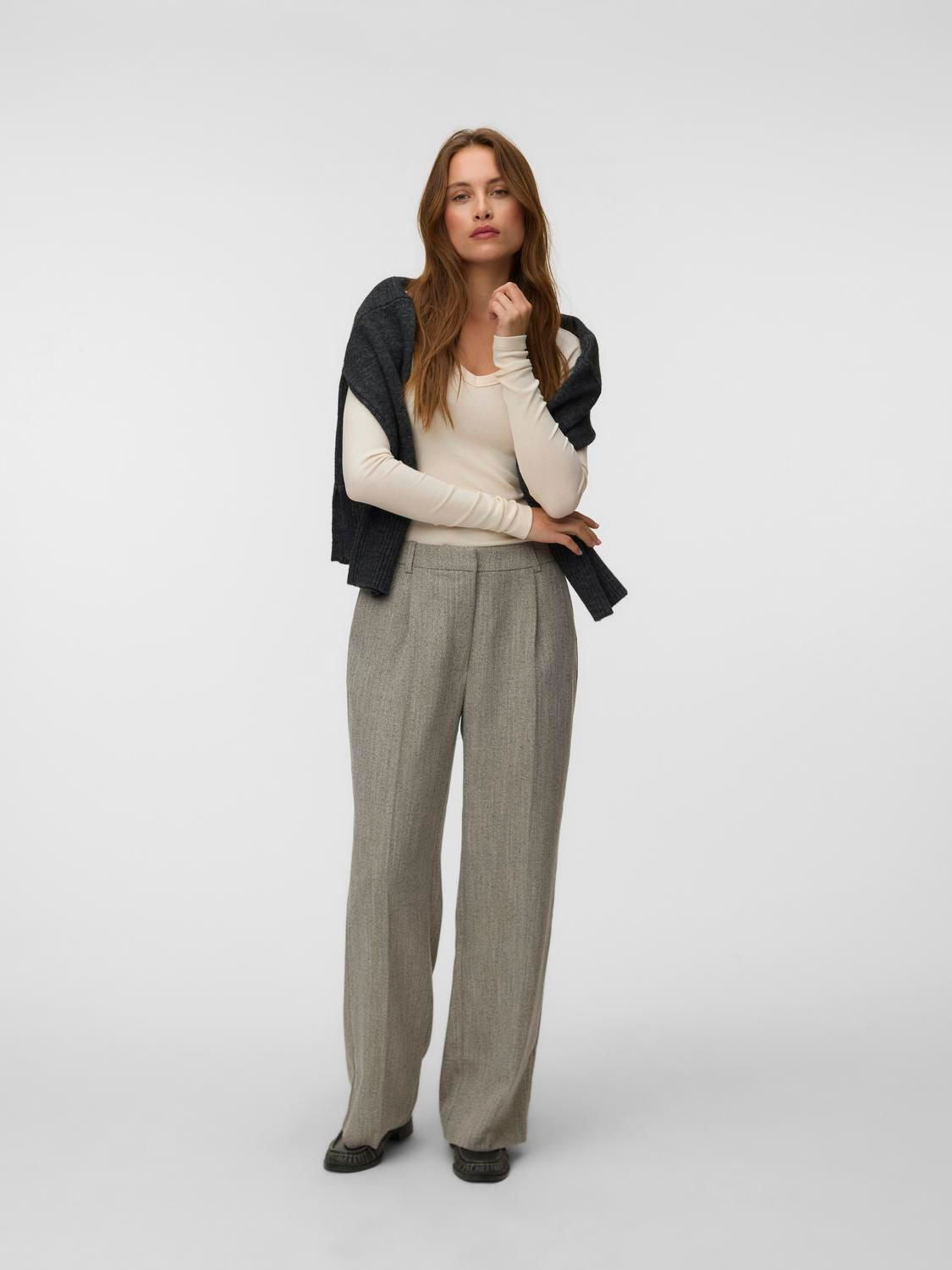 Awdream Ls V-Neck Top Hvit